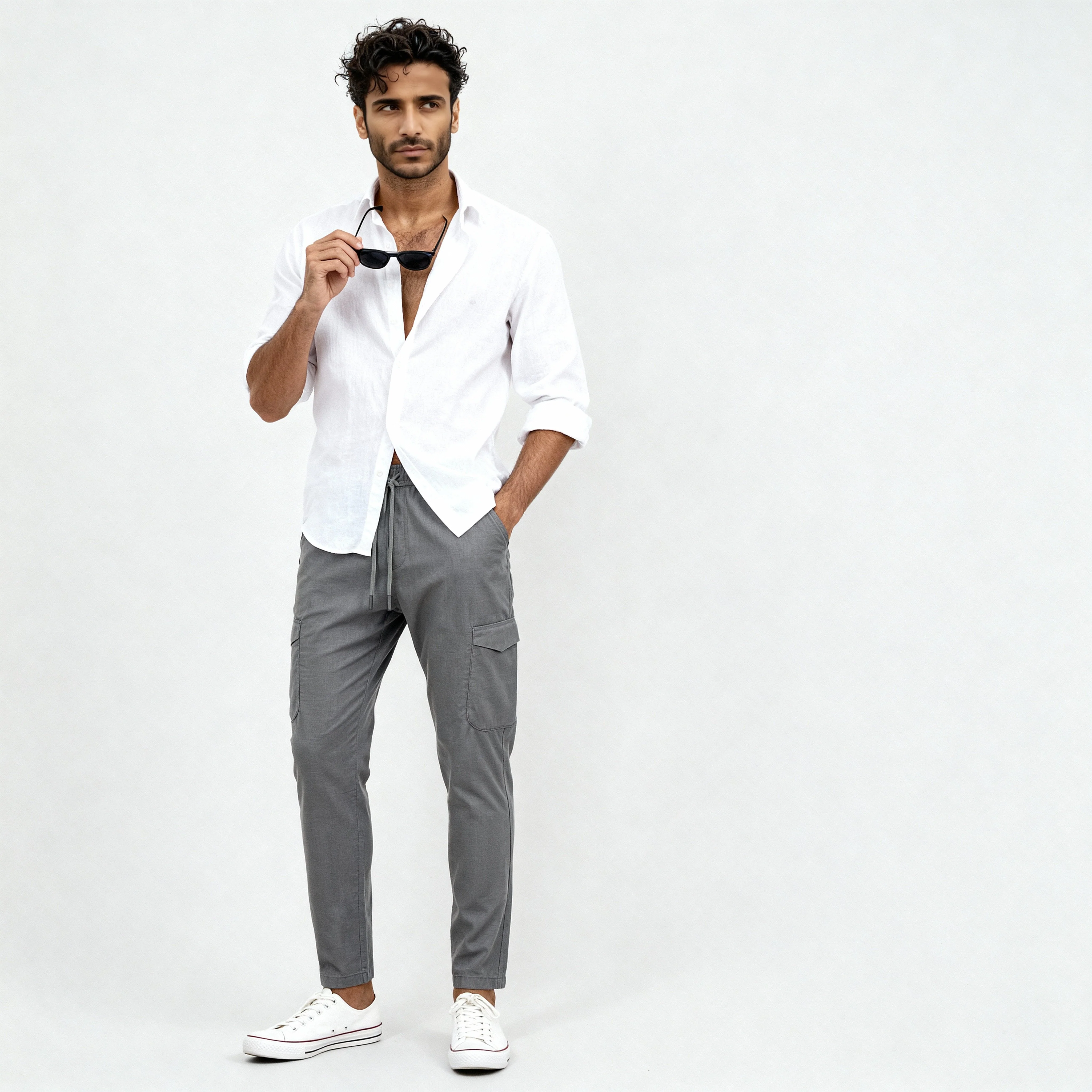 Cotton Ankle Length Cargos