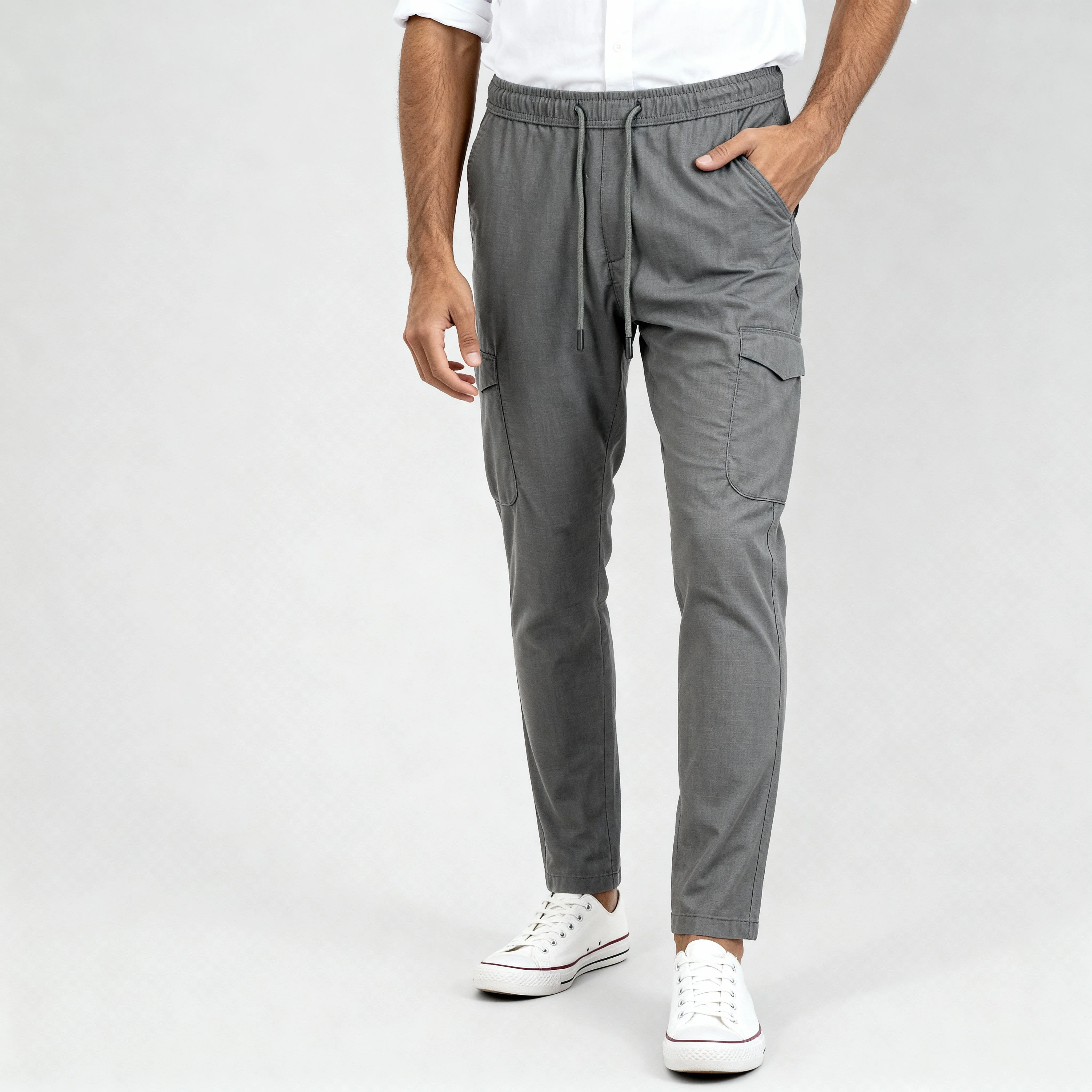 Cotton Ankle Length Cargos - Image 2