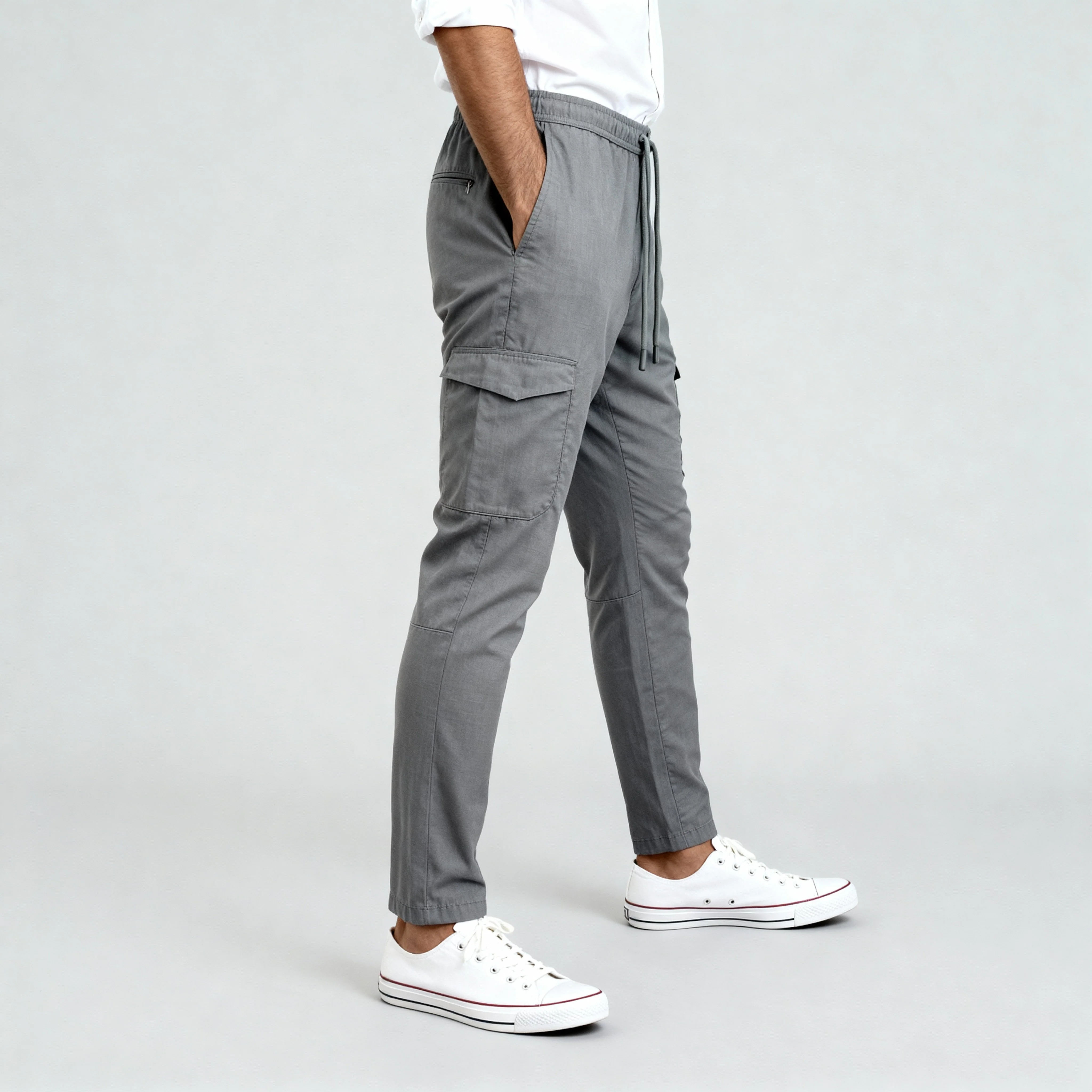 Cotton Ankle Length Cargos - Image 5