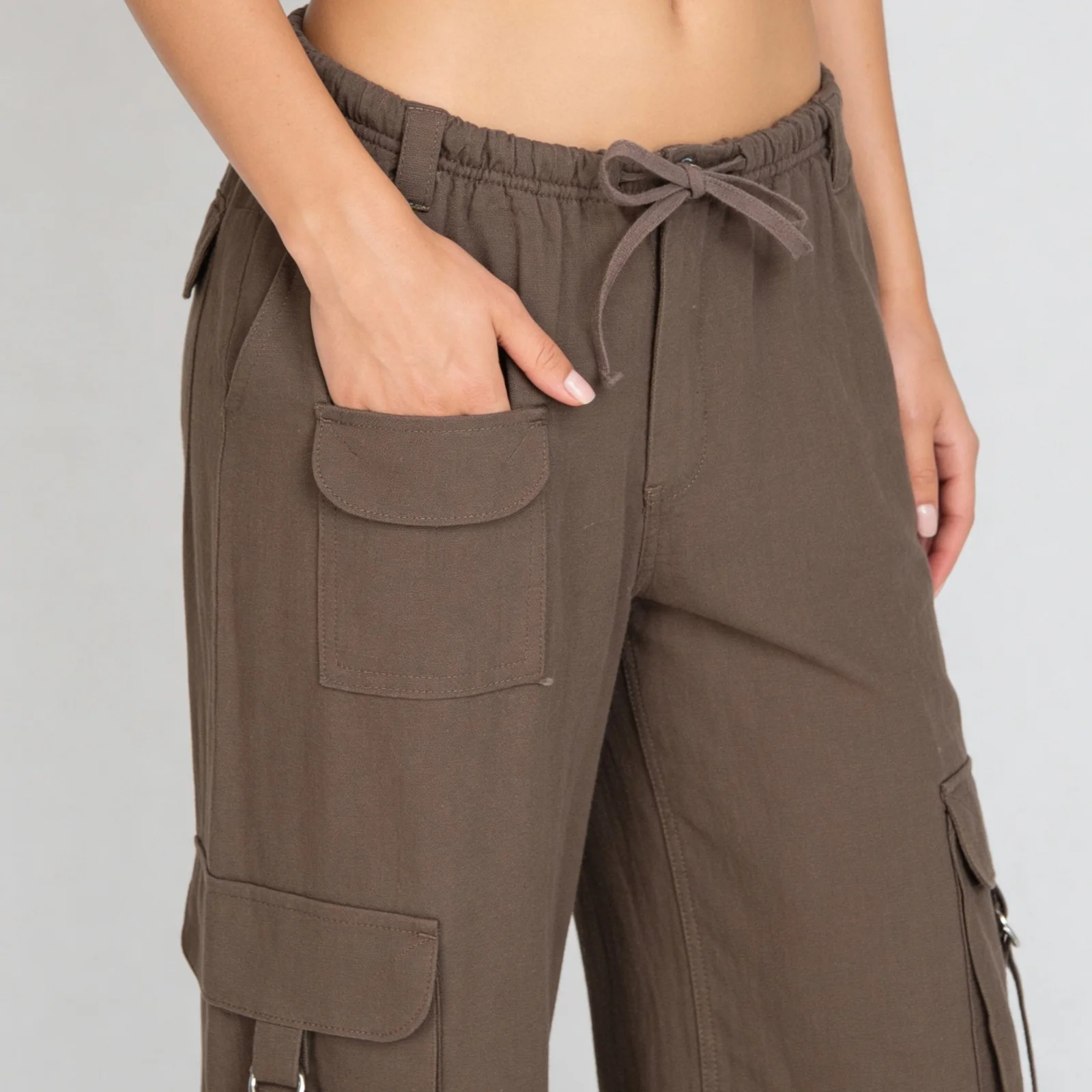 Cotton Ankle Length High Rise Pants - Image 4