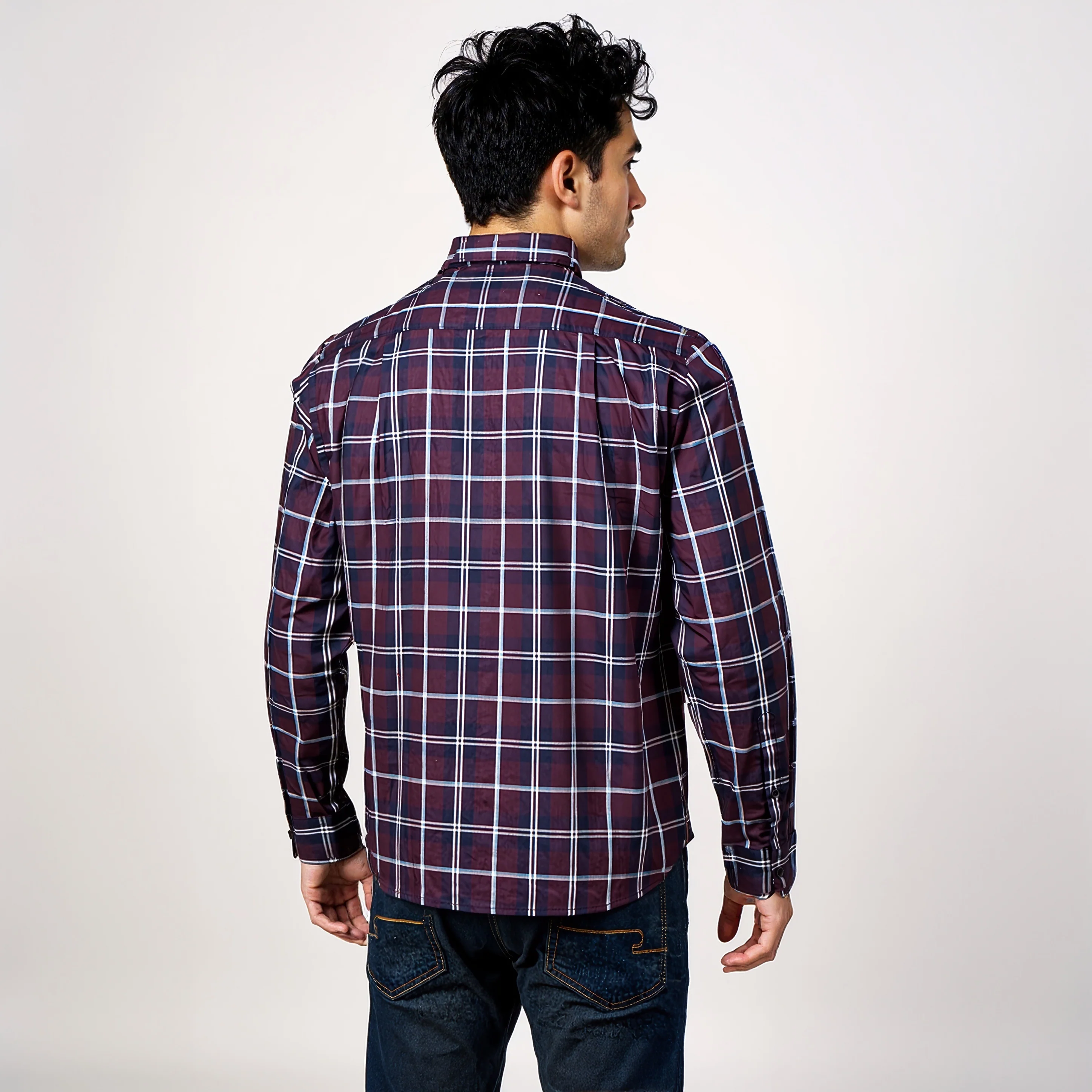 Cotton Checkered Country Slub Shirt - Image 3