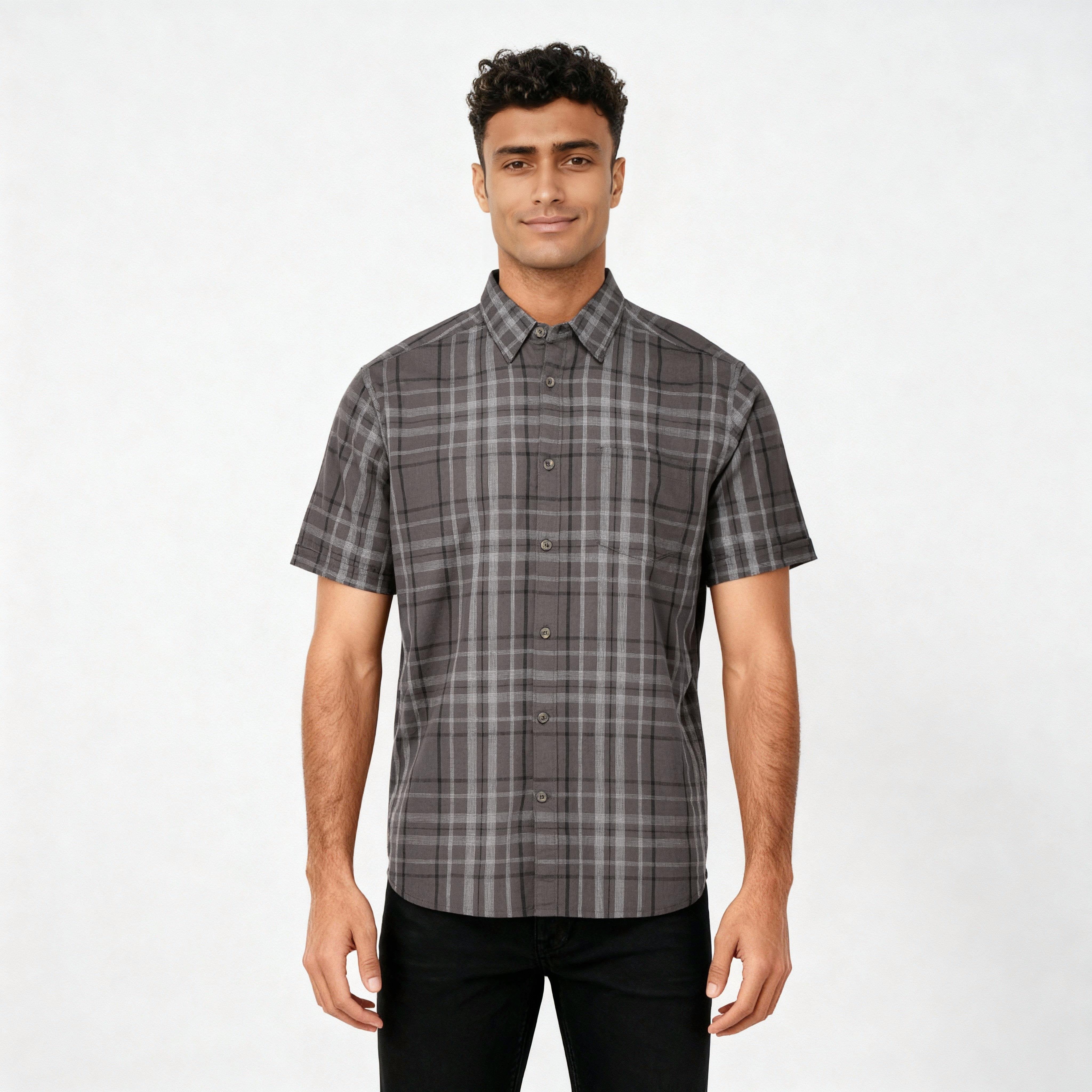 Cotton Checkered Country Slub Shirt - Image 2