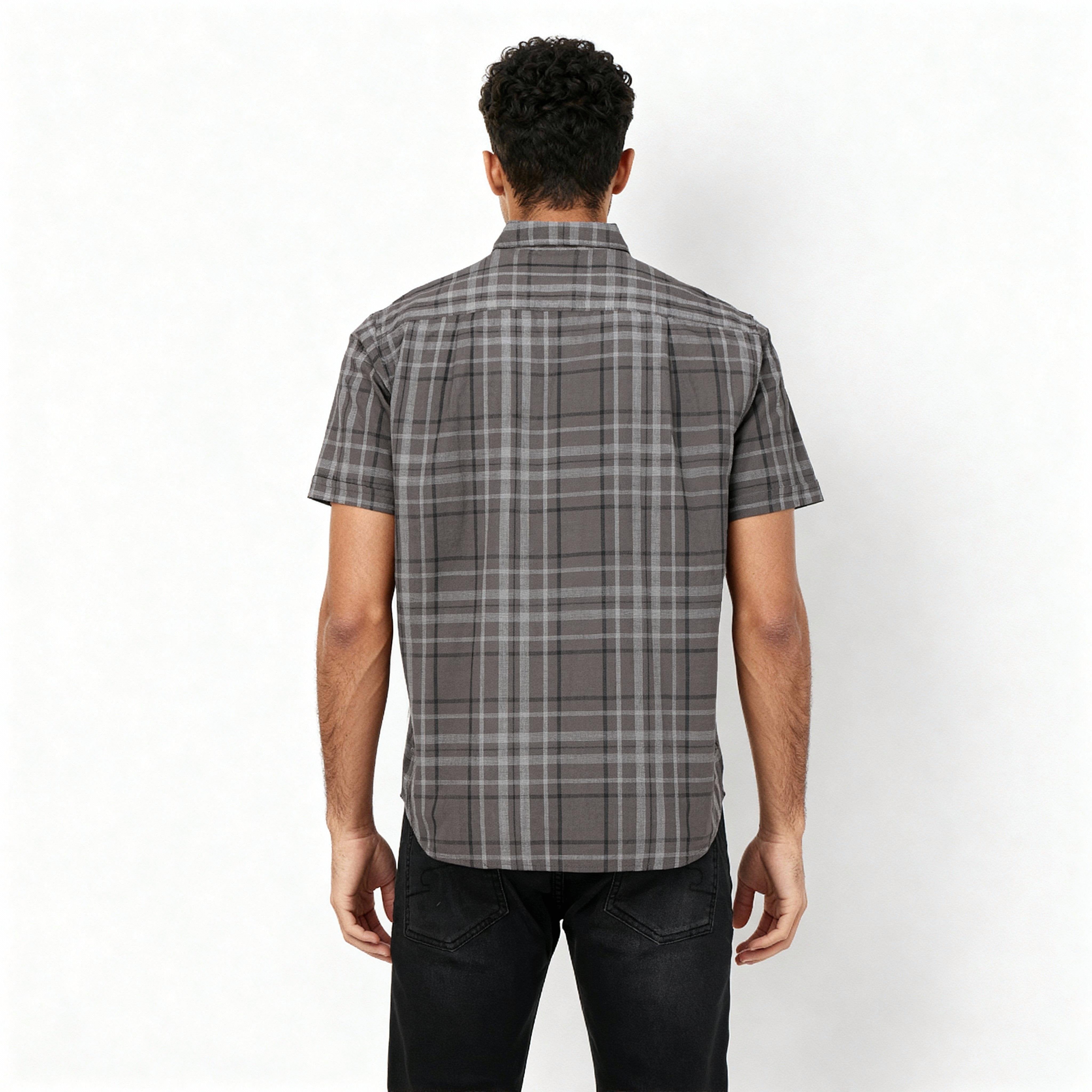 Cotton Checkered Country Slub Shirt - Image 3