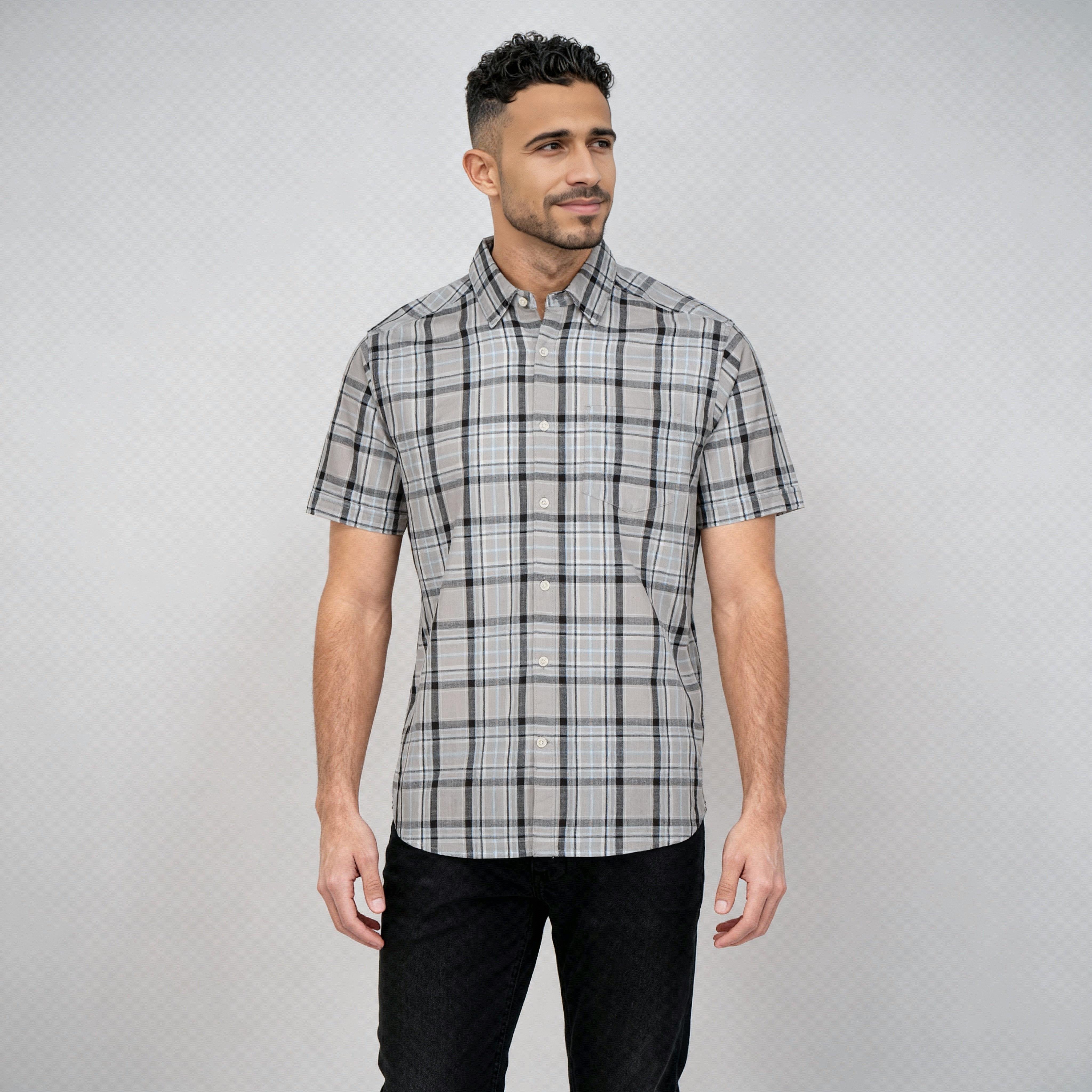 Cotton Checkered Country Slub Shirt - Image 2