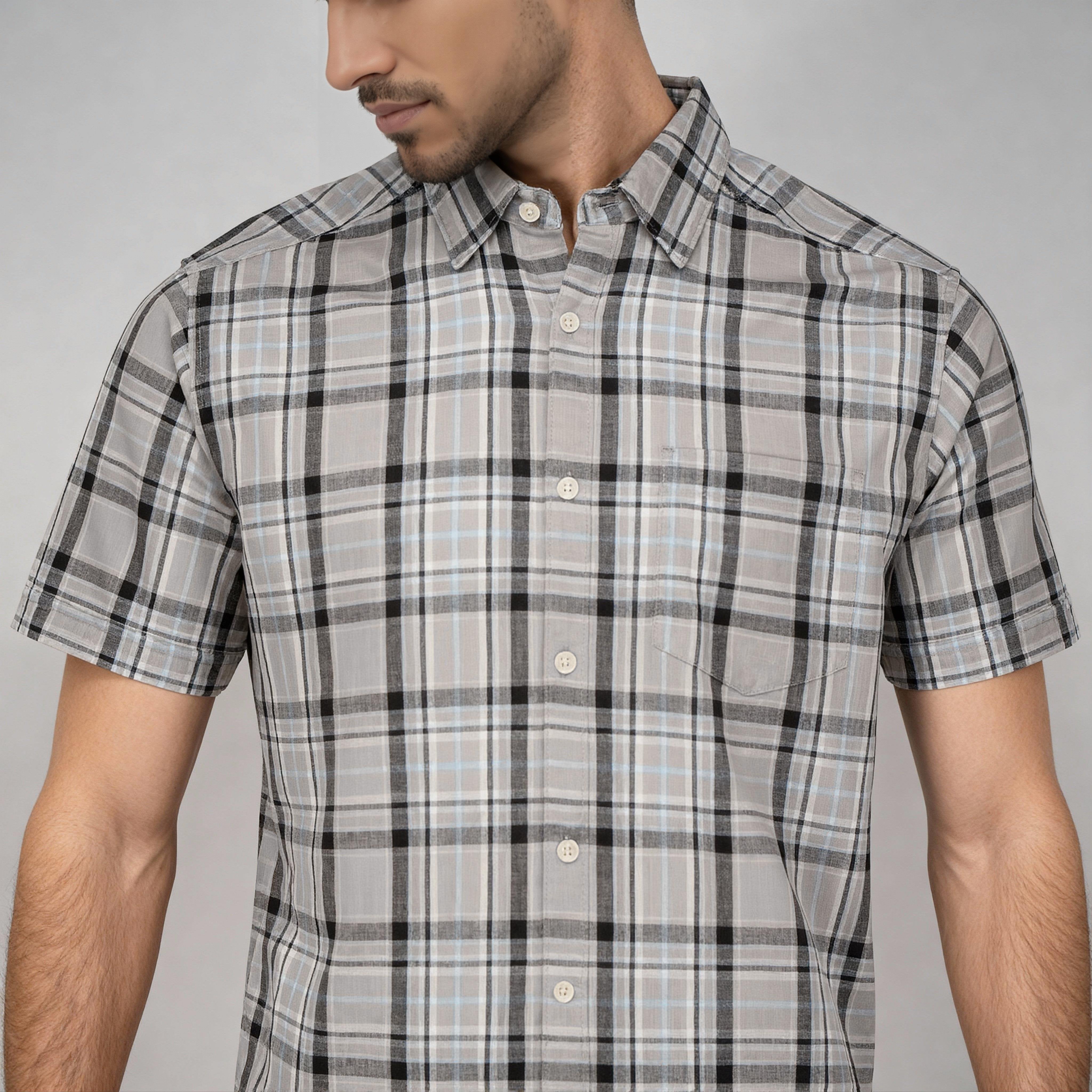 Cotton Checkered Country Slub Shirt - Image 4