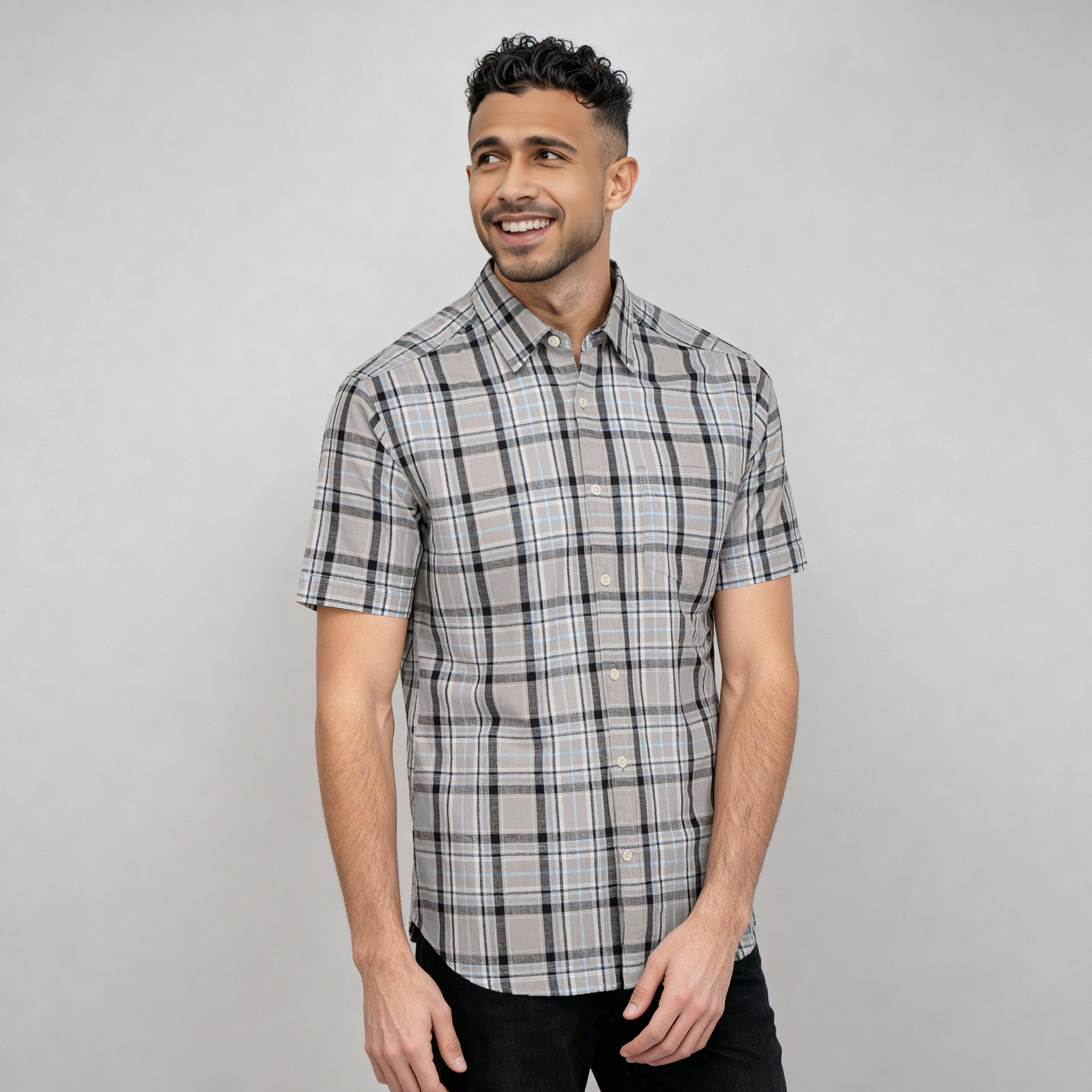 Cotton Checkered Country Slub Shirt - Image 5