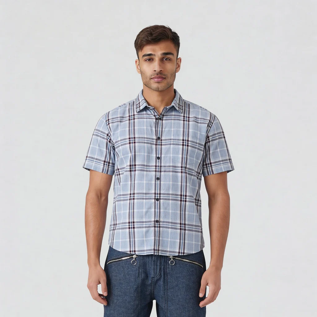 Cotton Checkered Country Slub Shirt - Image 2