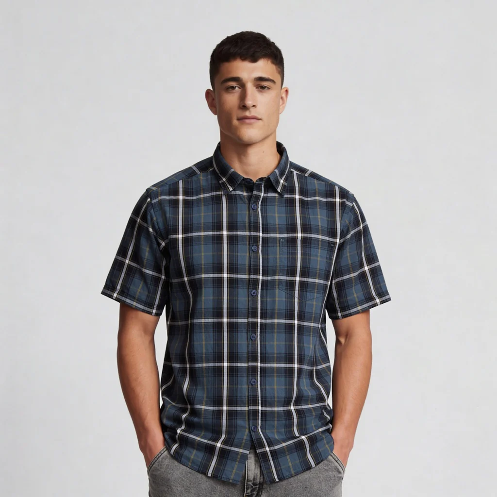 Cotton Checkered Country Slub Shirt - Image 2