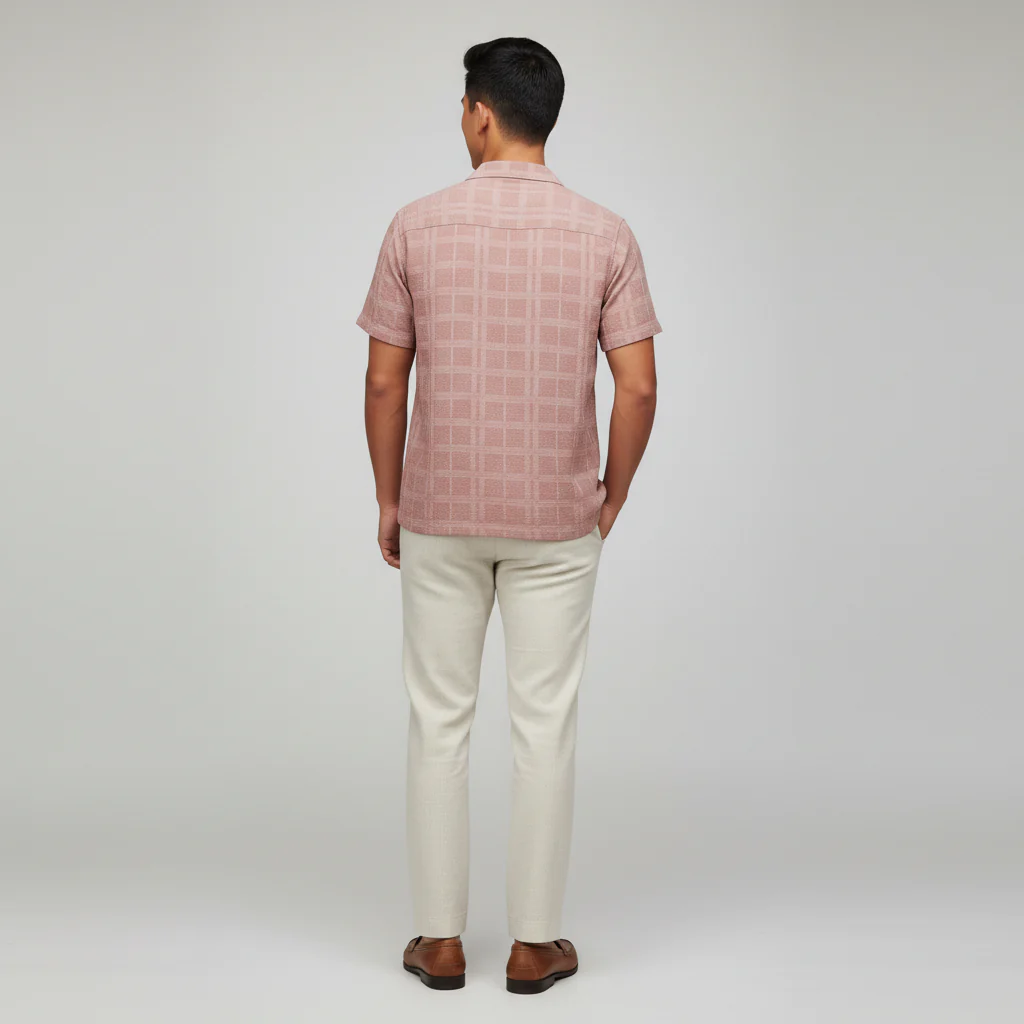 Cotton Checkered Cuban Shirt - Image 3