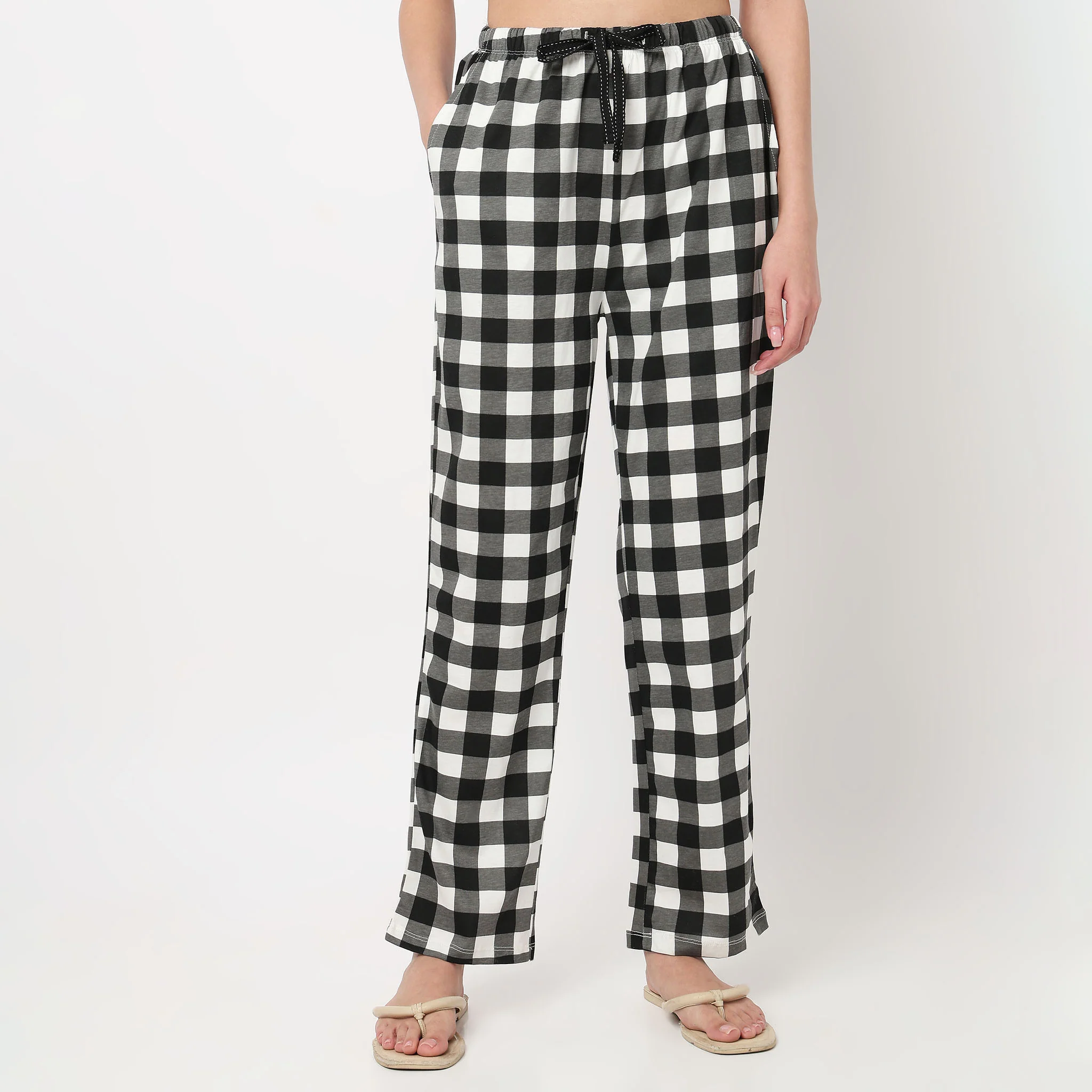 Cotton Checkered Lounge Pyjamas - Image 2