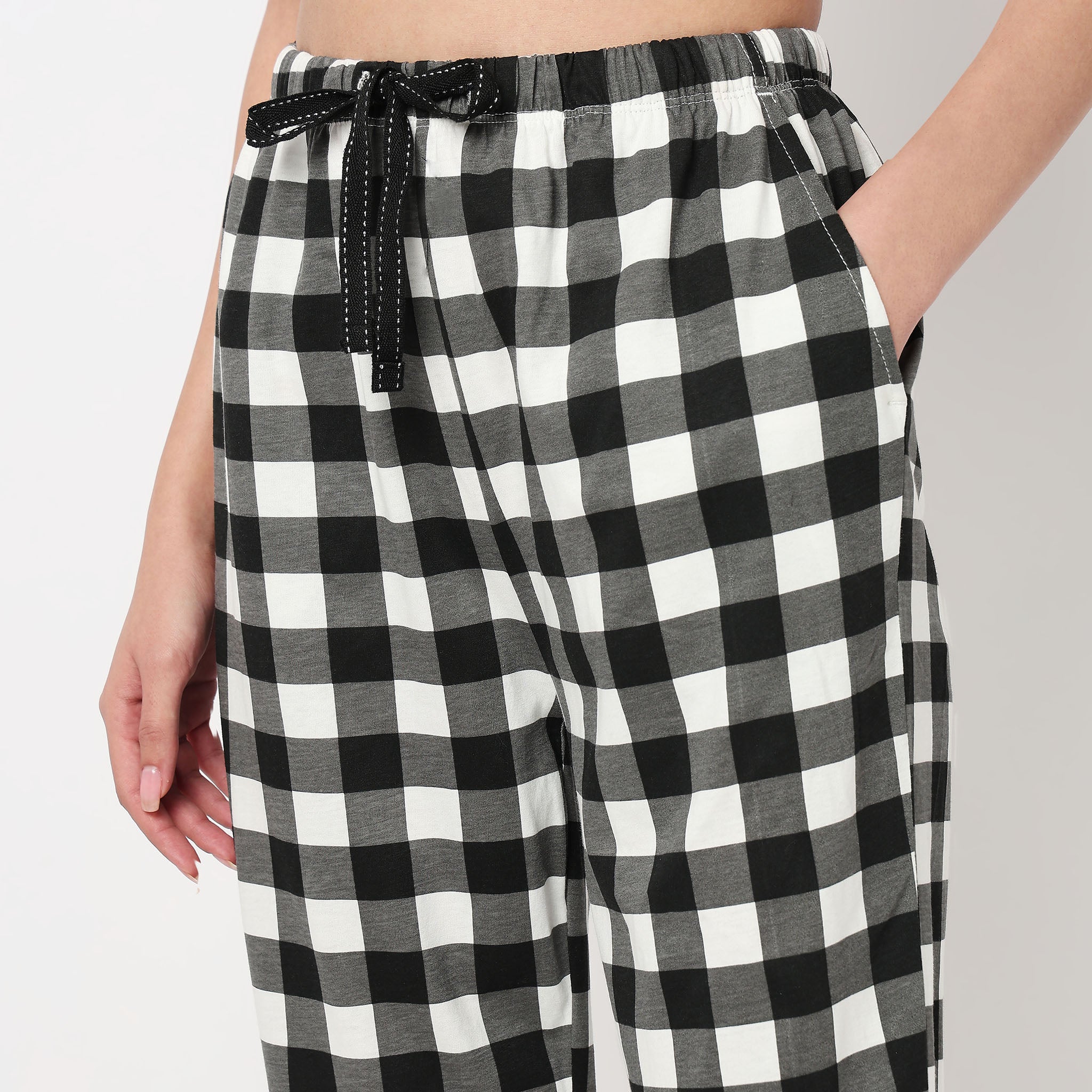 Cotton Checkered Lounge Pyjamas - Image 4