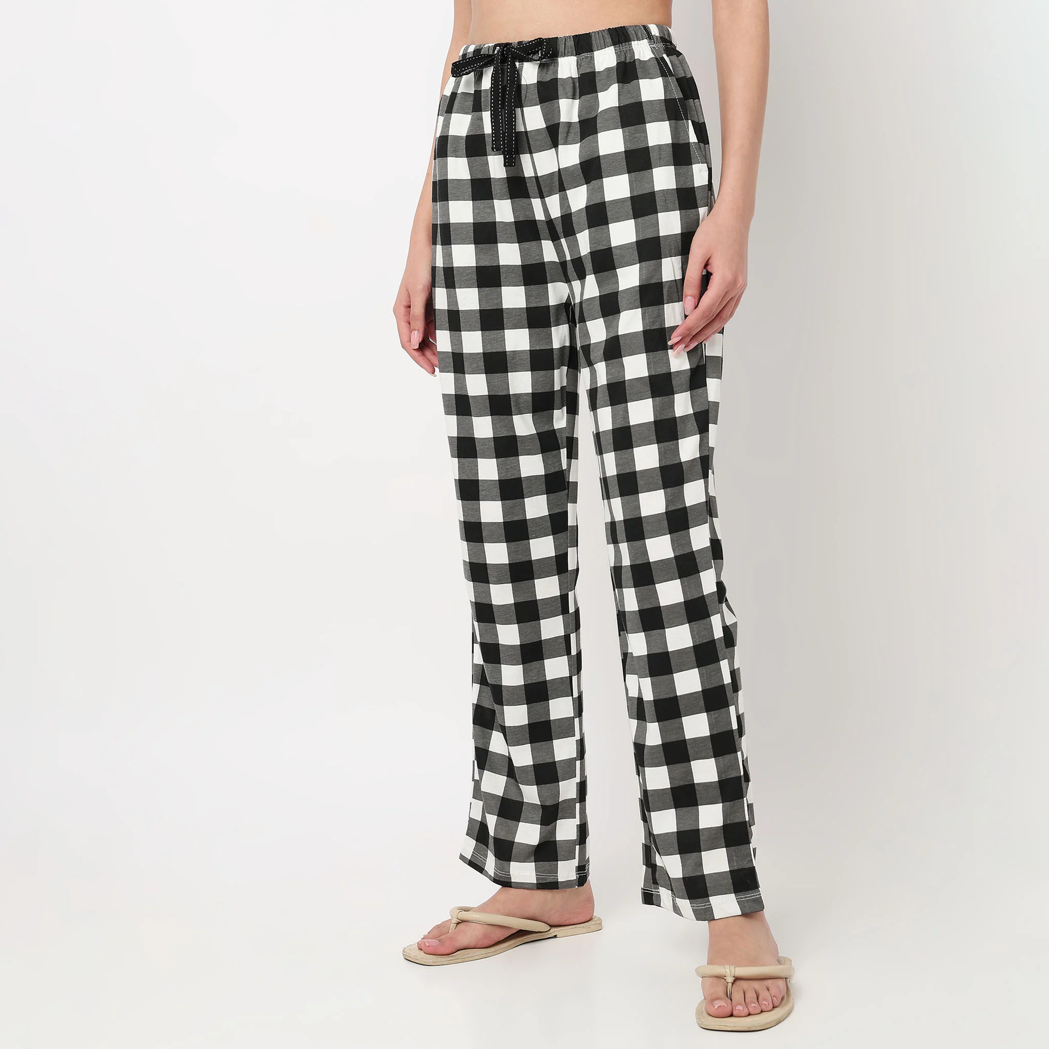 Cotton Checkered Lounge Pyjamas - Image 5