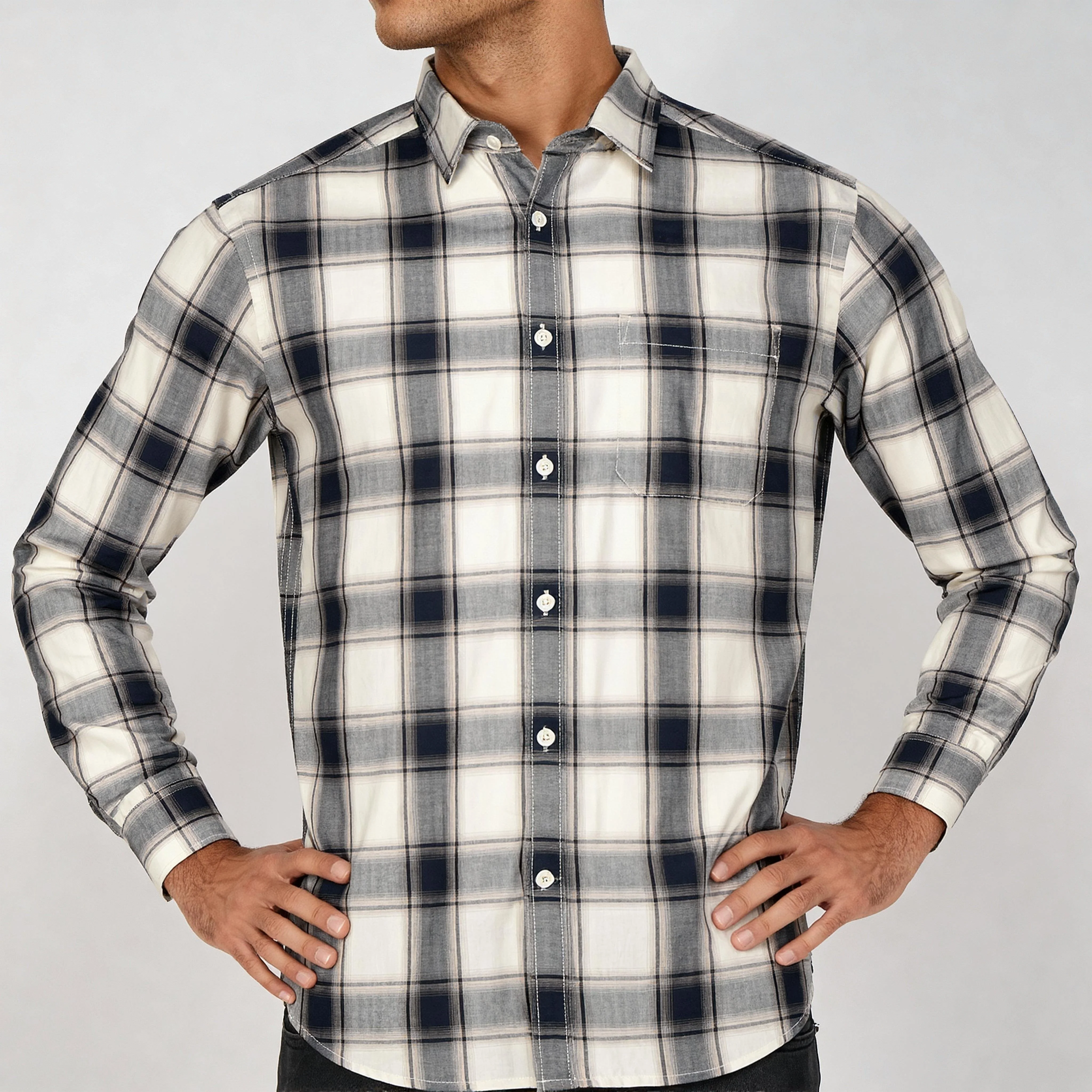 Cotton Checkered Ultra Soft Twill Shirt - Image 4
