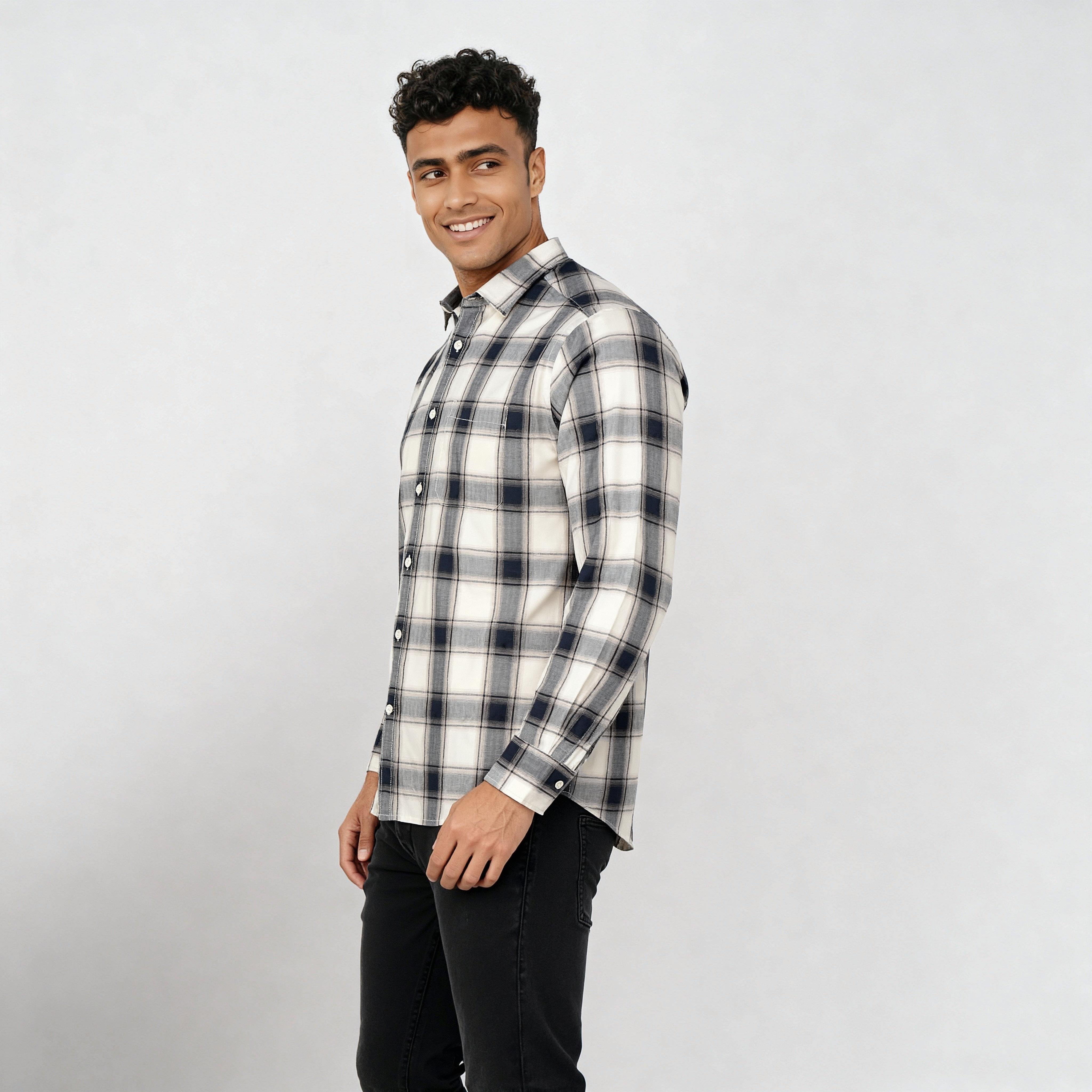 Cotton Checkered Ultra Soft Twill Shirt - Image 5