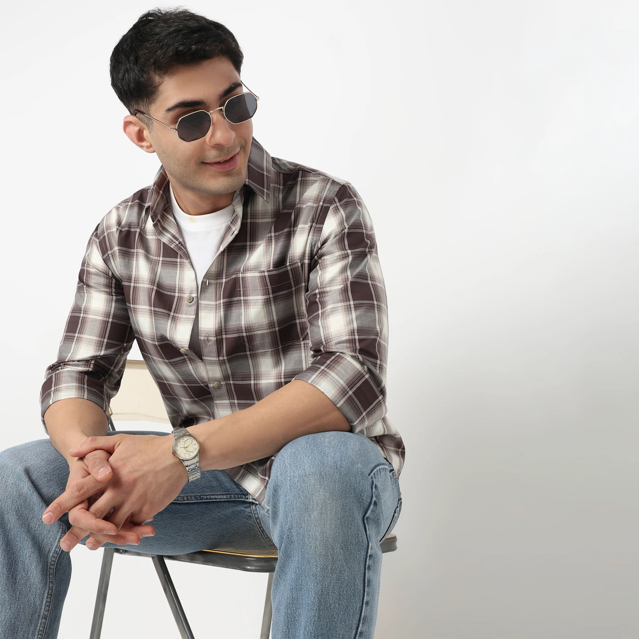 Cotton Checkered Ultra Soft Twill Shirt