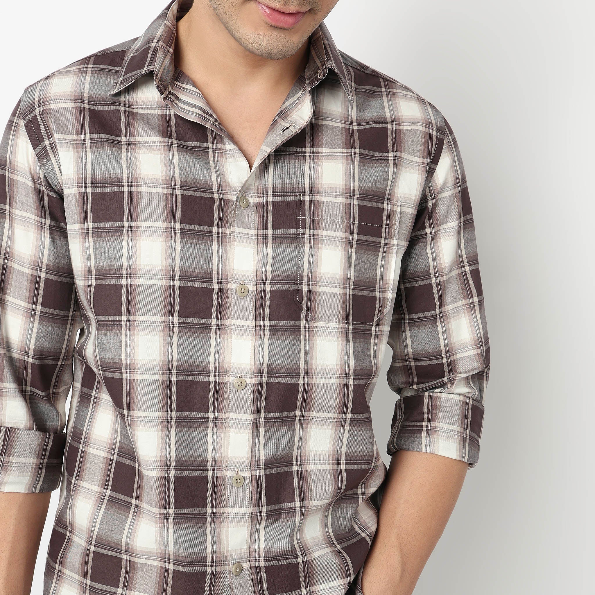 Cotton Checkered Ultra Soft Twill Shirt - Image 4