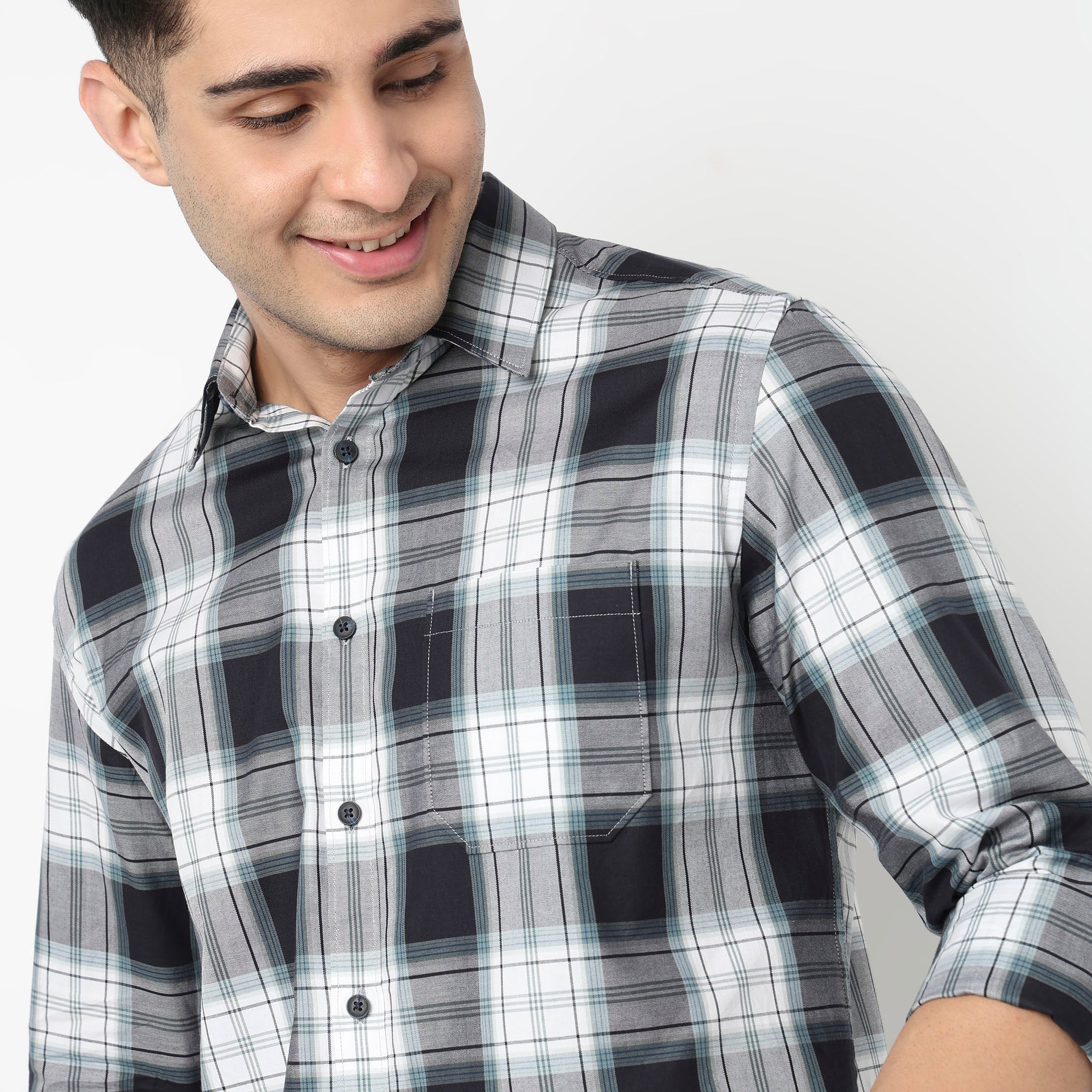 Cotton Checkered Ultra Soft Twill Shirt - Image 4