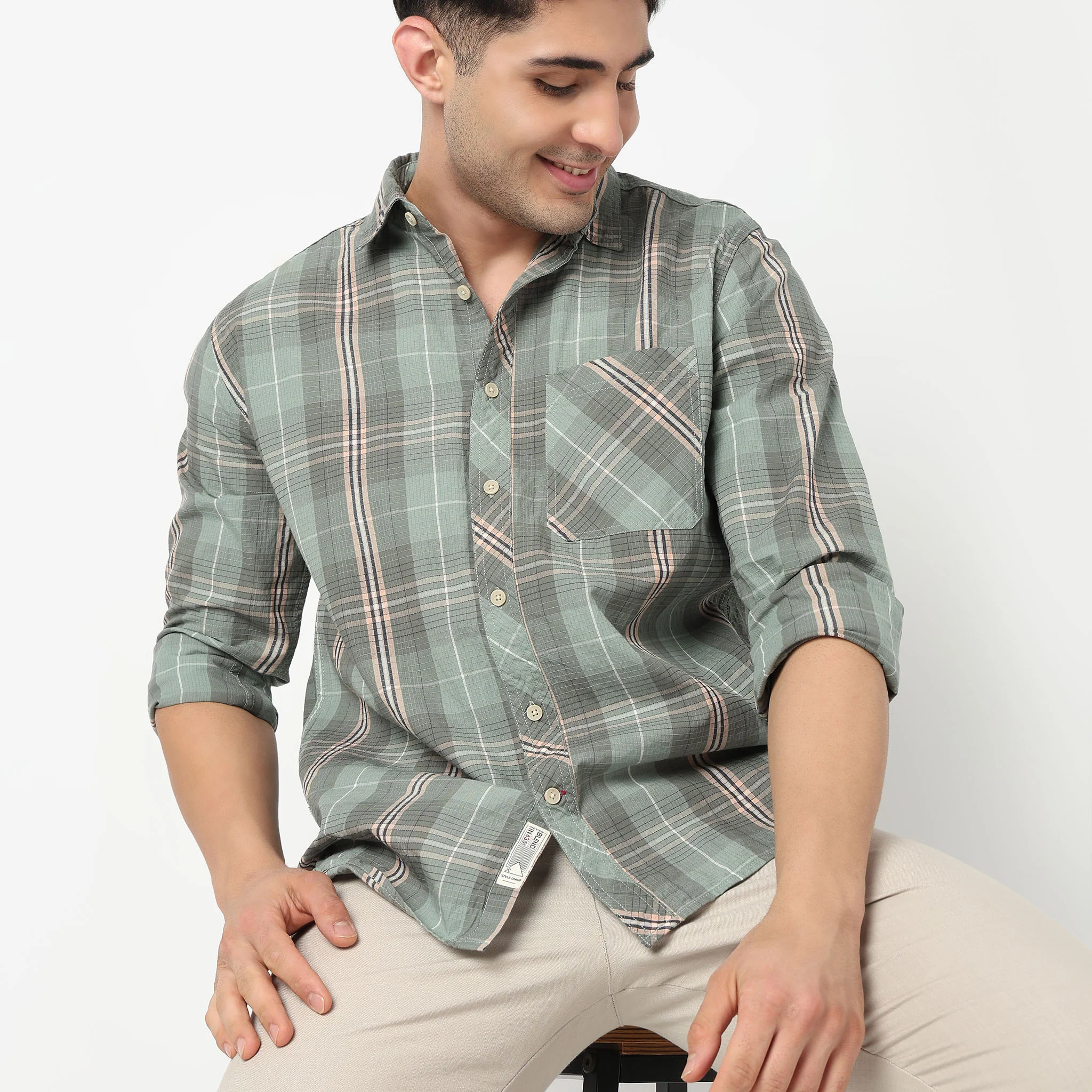 Cotton Checkered Victor Shirt - Image 4
