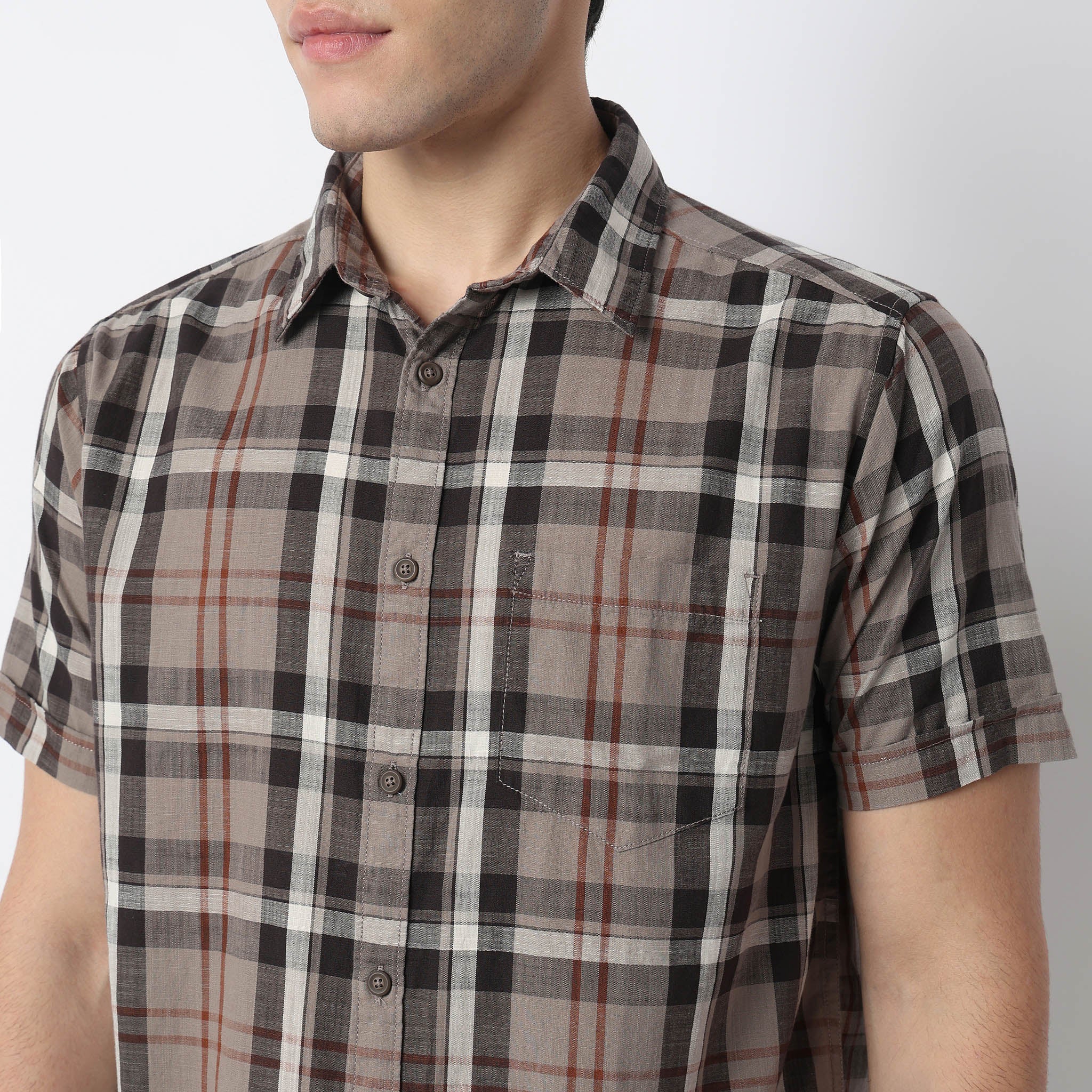 Cotton Country Slub Checkered Shirt - Image 4