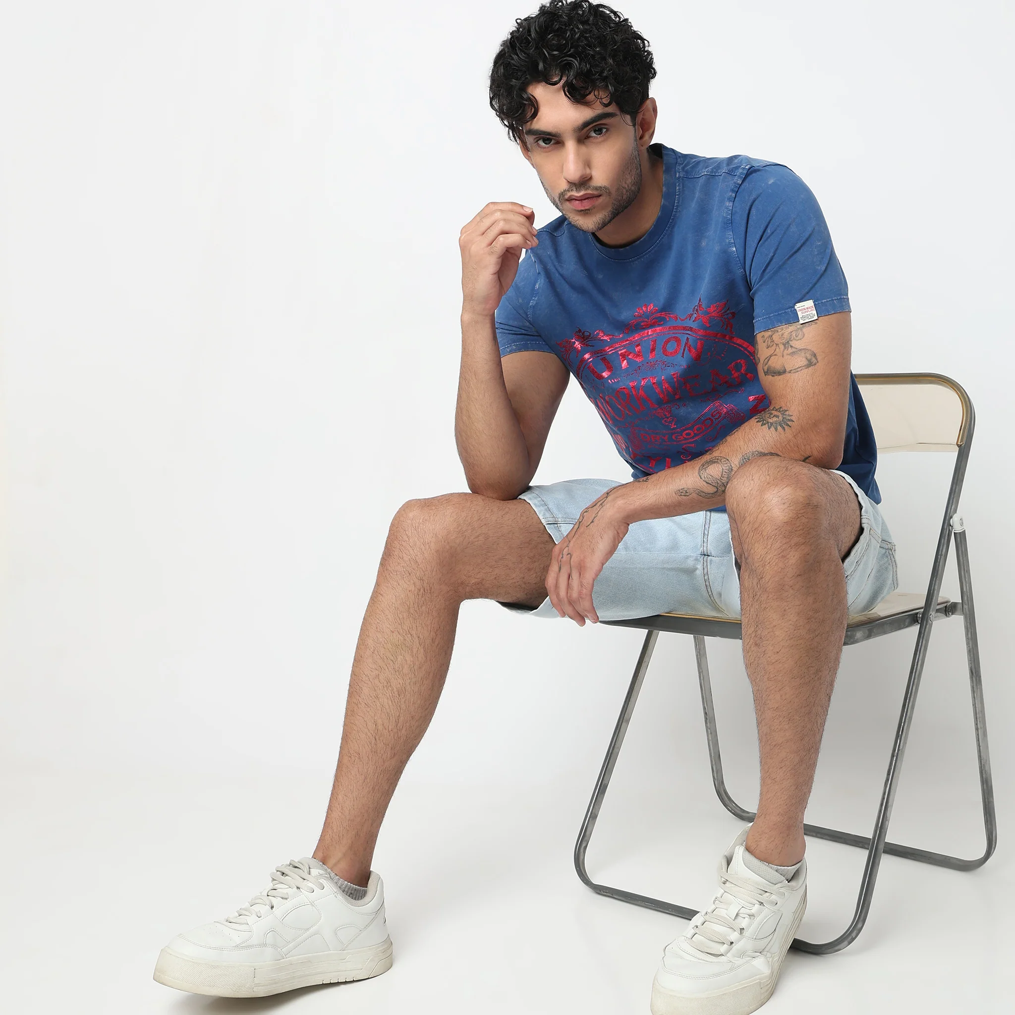 Cotton Crew Neck Graphic T-Shirt