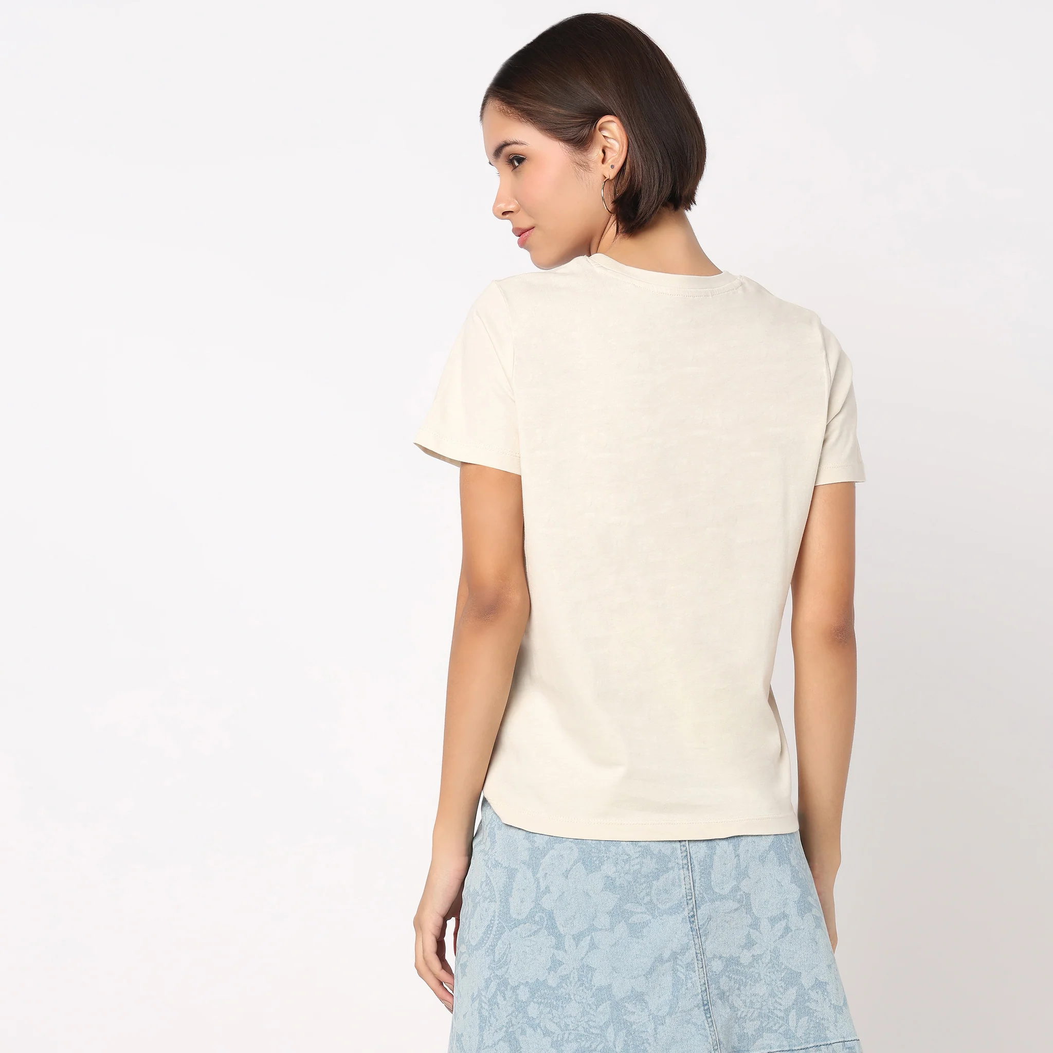 Cotton Crew Neck Graphic T-Shirt - Image 3