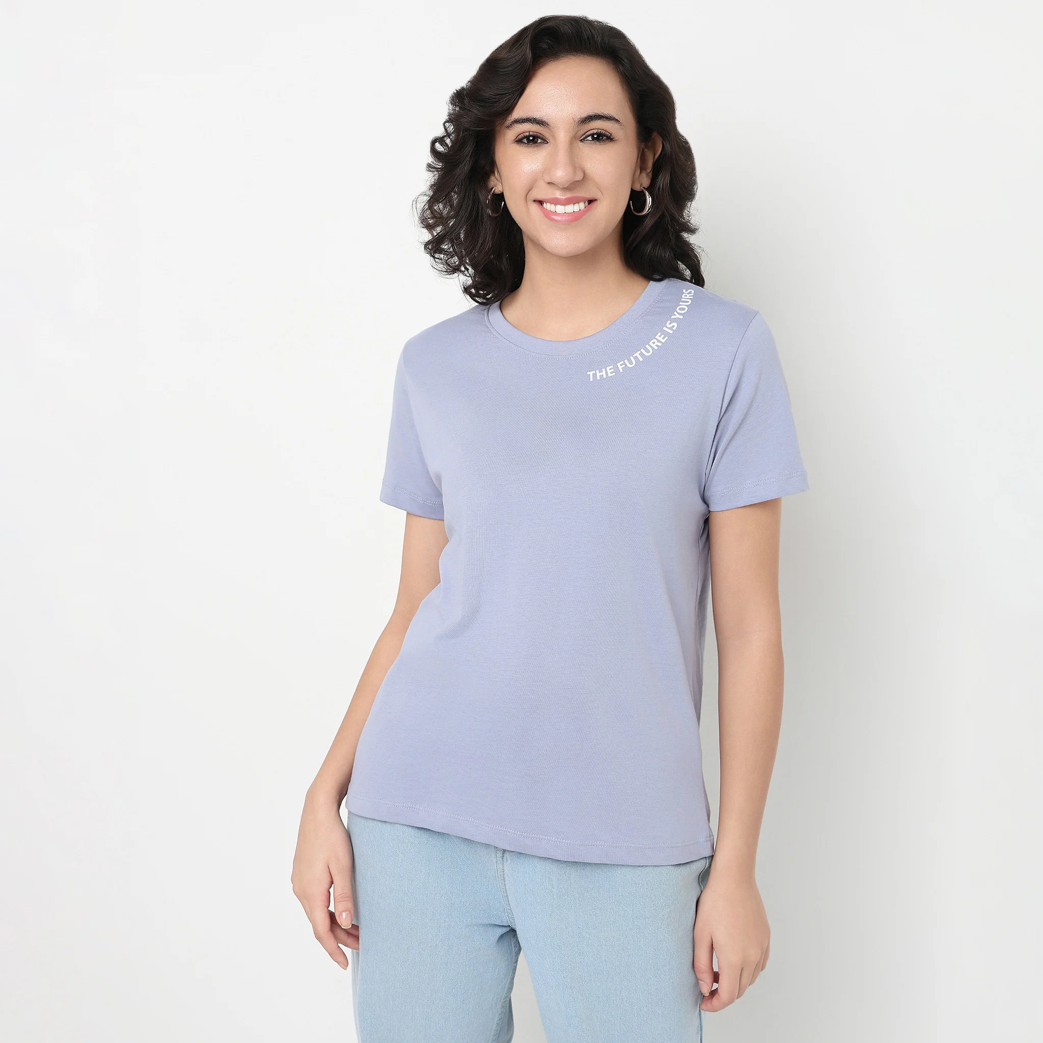 Cotton Crew Neck Graphic T-Shirt - Image 2