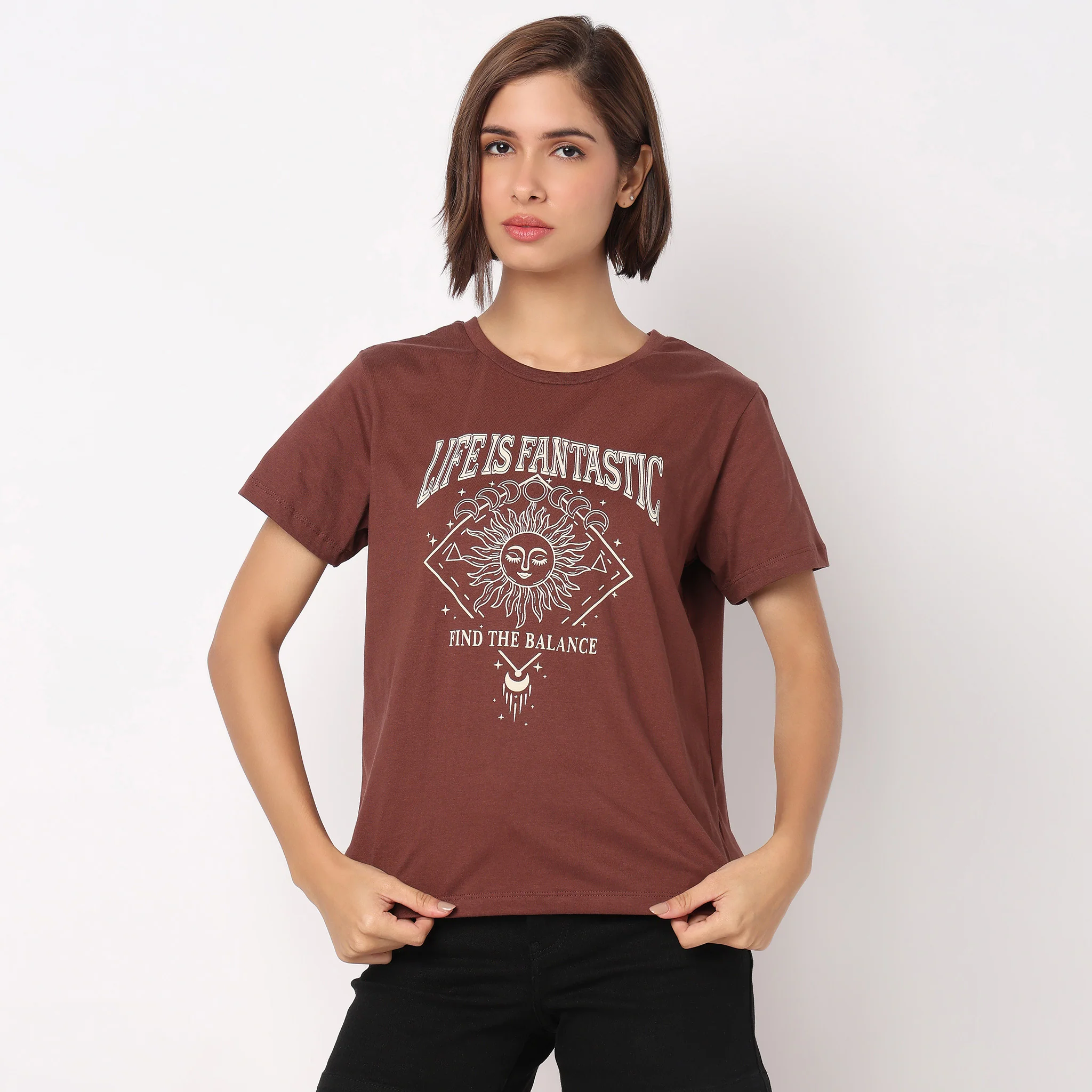 Cotton Crew Neck Graphic T-Shirt - Image 2