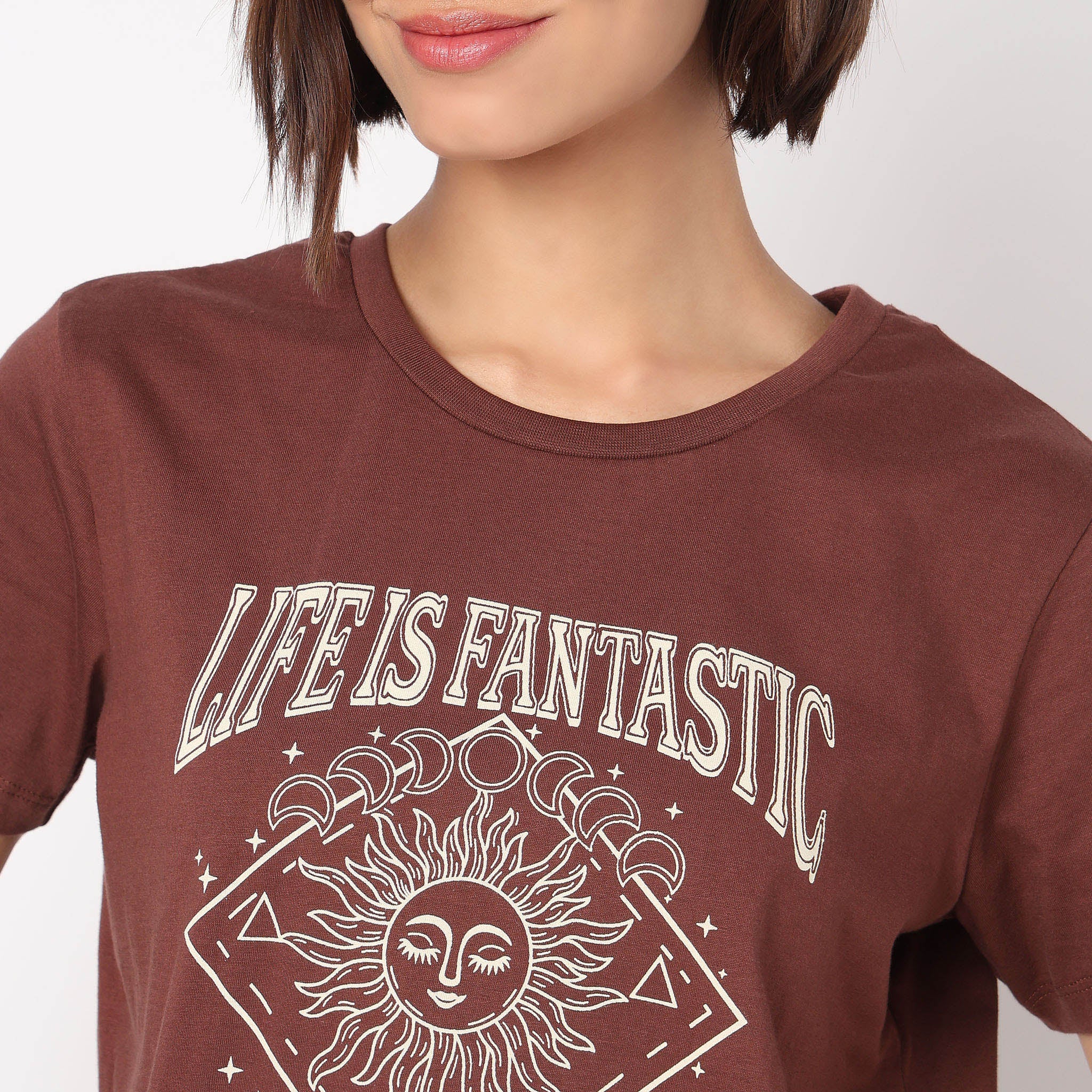 Cotton Crew Neck Graphic T-Shirt - Image 4