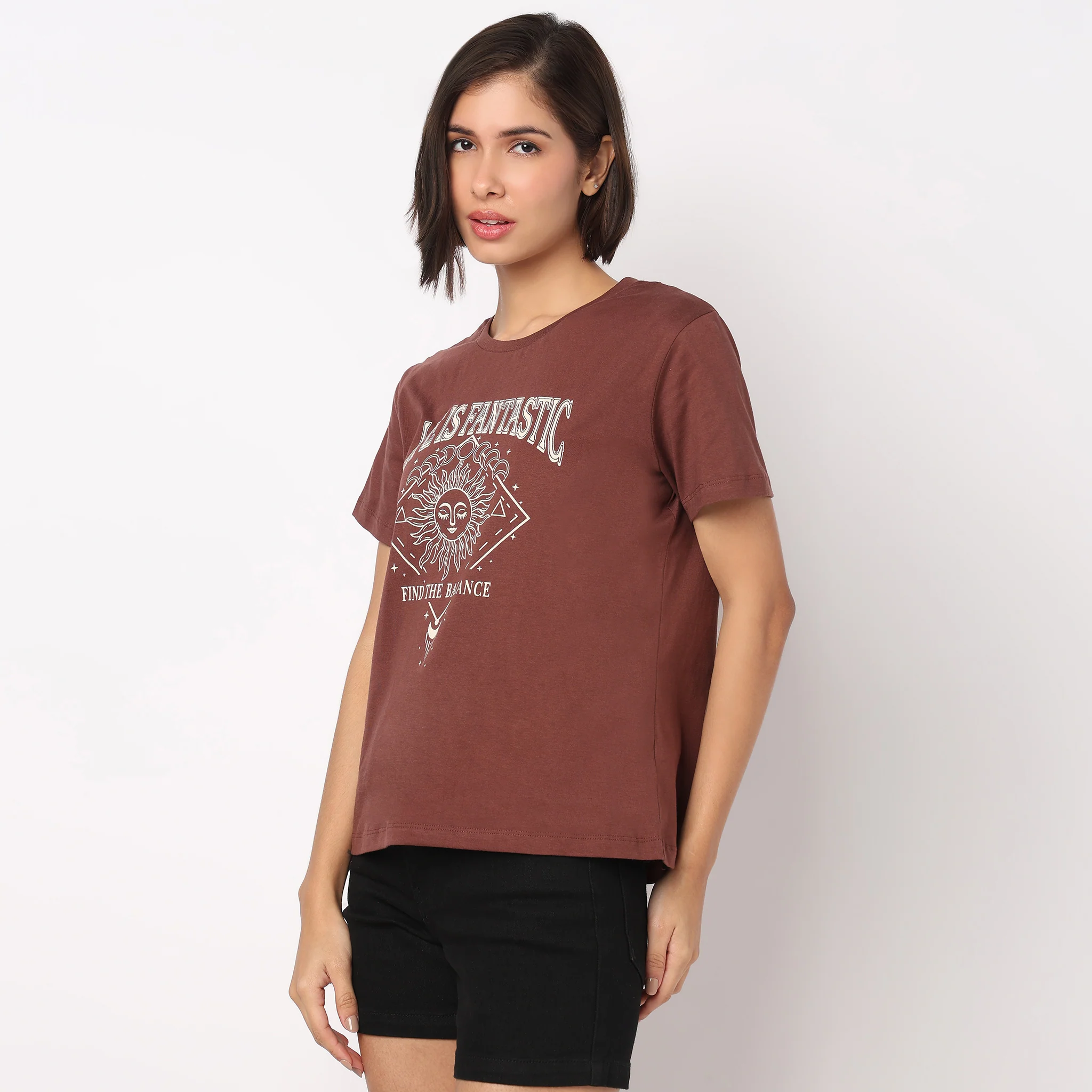 Cotton Crew Neck Graphic T-Shirt - Image 5