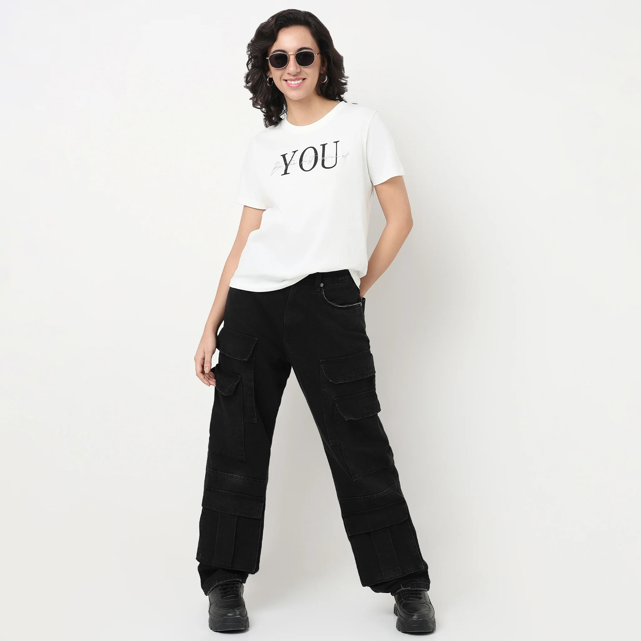 Cotton Crew Neck Graphic T-Shirt