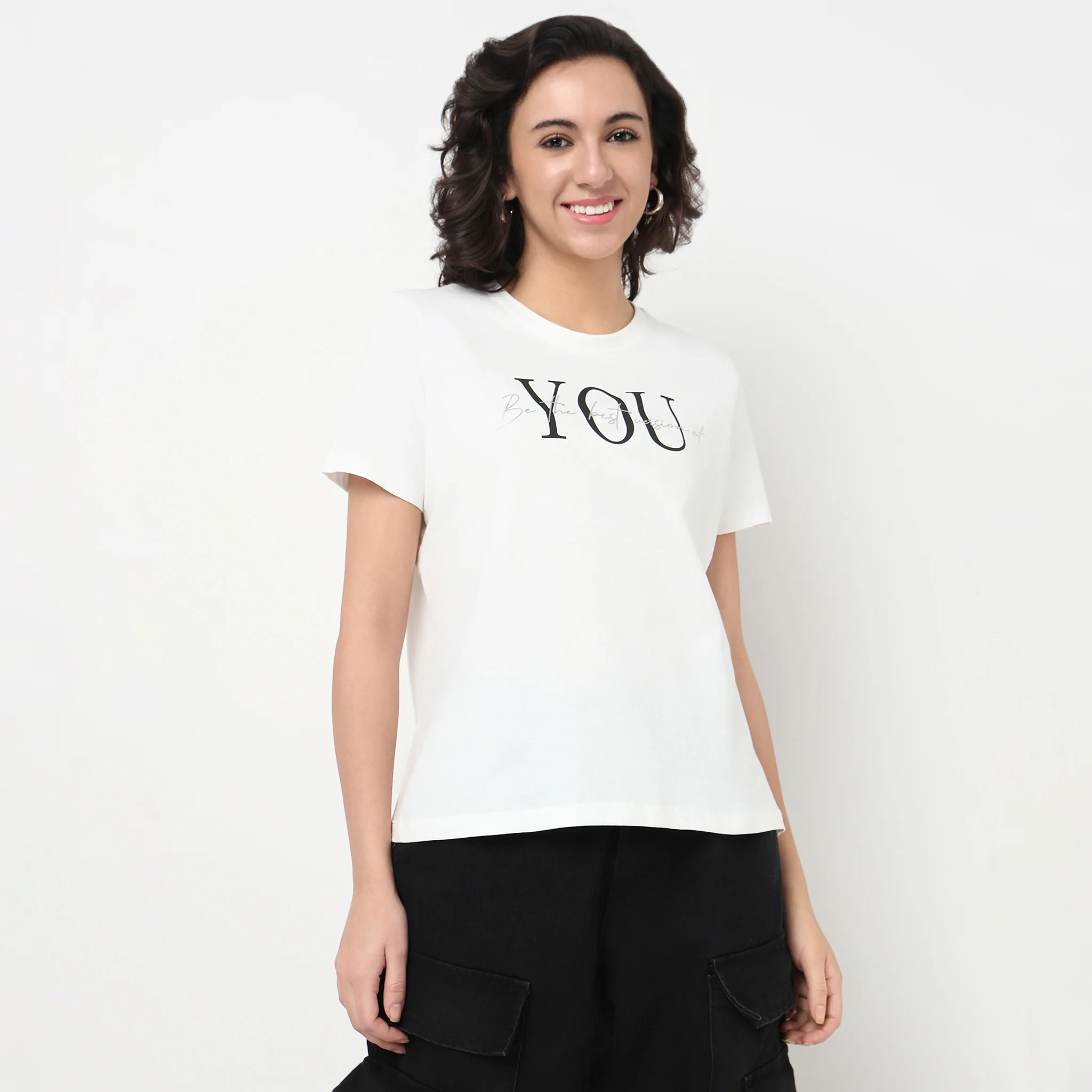 Cotton Crew Neck Graphic T-Shirt - Image 2
