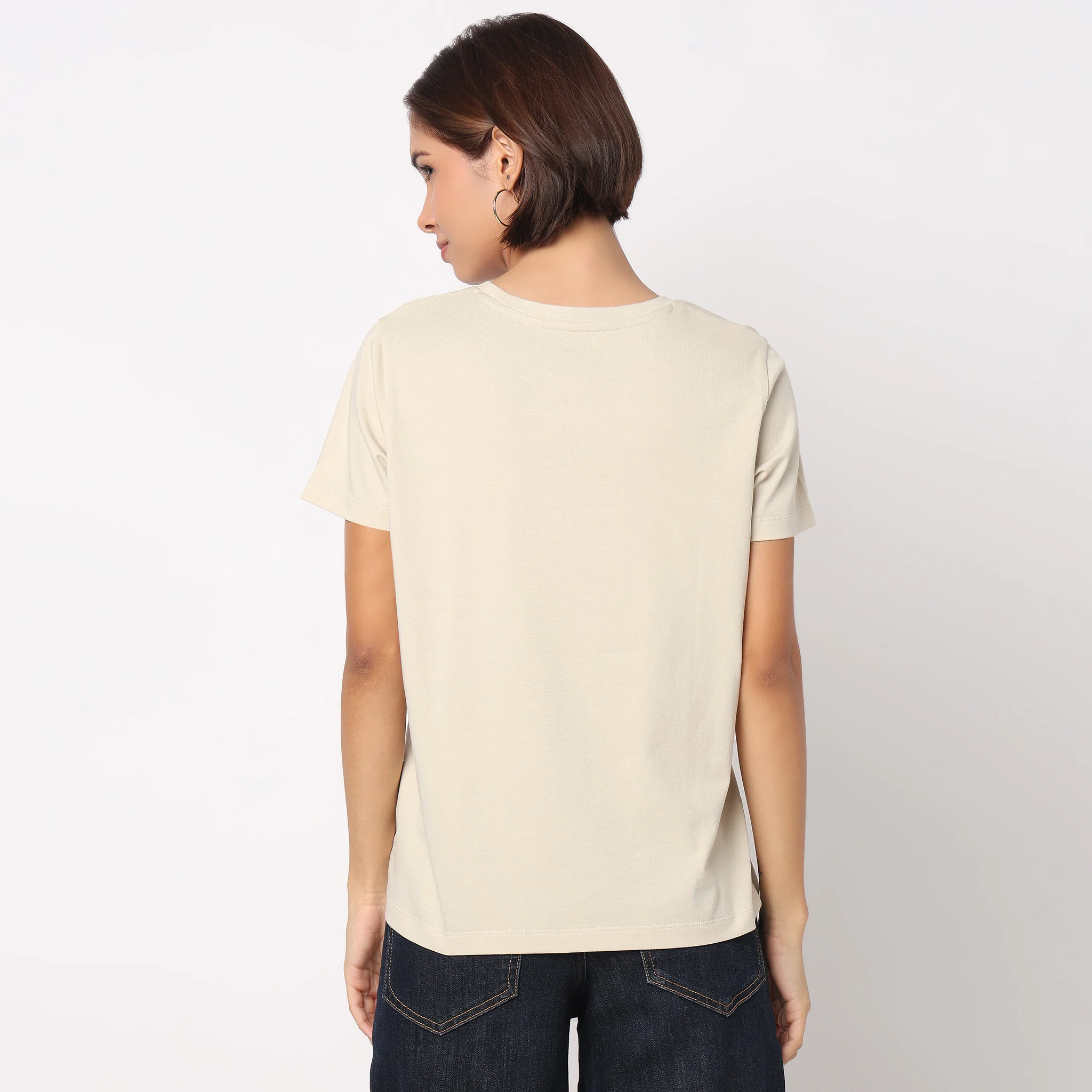 Cotton Crew Neck Graphic T-Shirt - Image 3