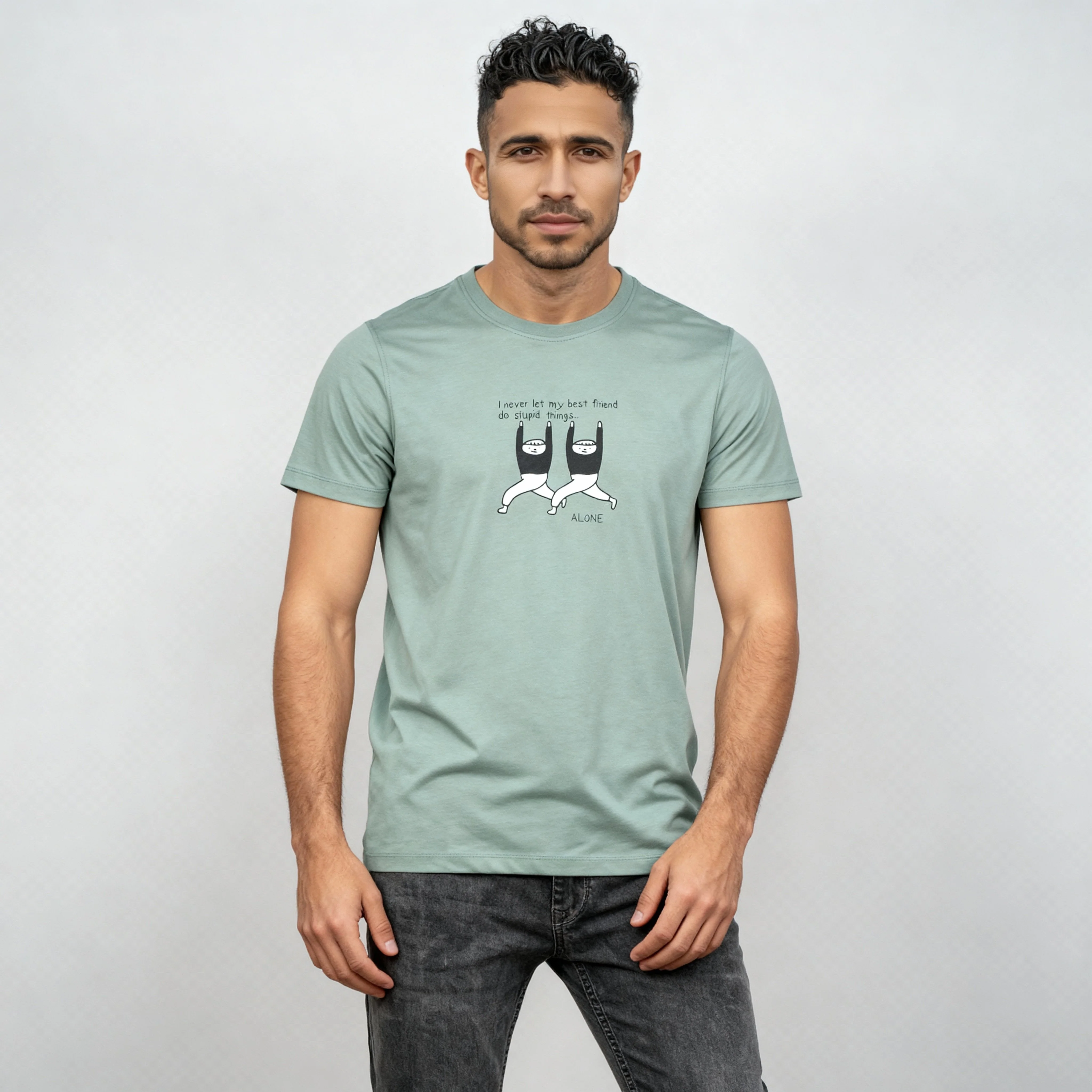 Cotton Crew Neck Graphitee - Image 2