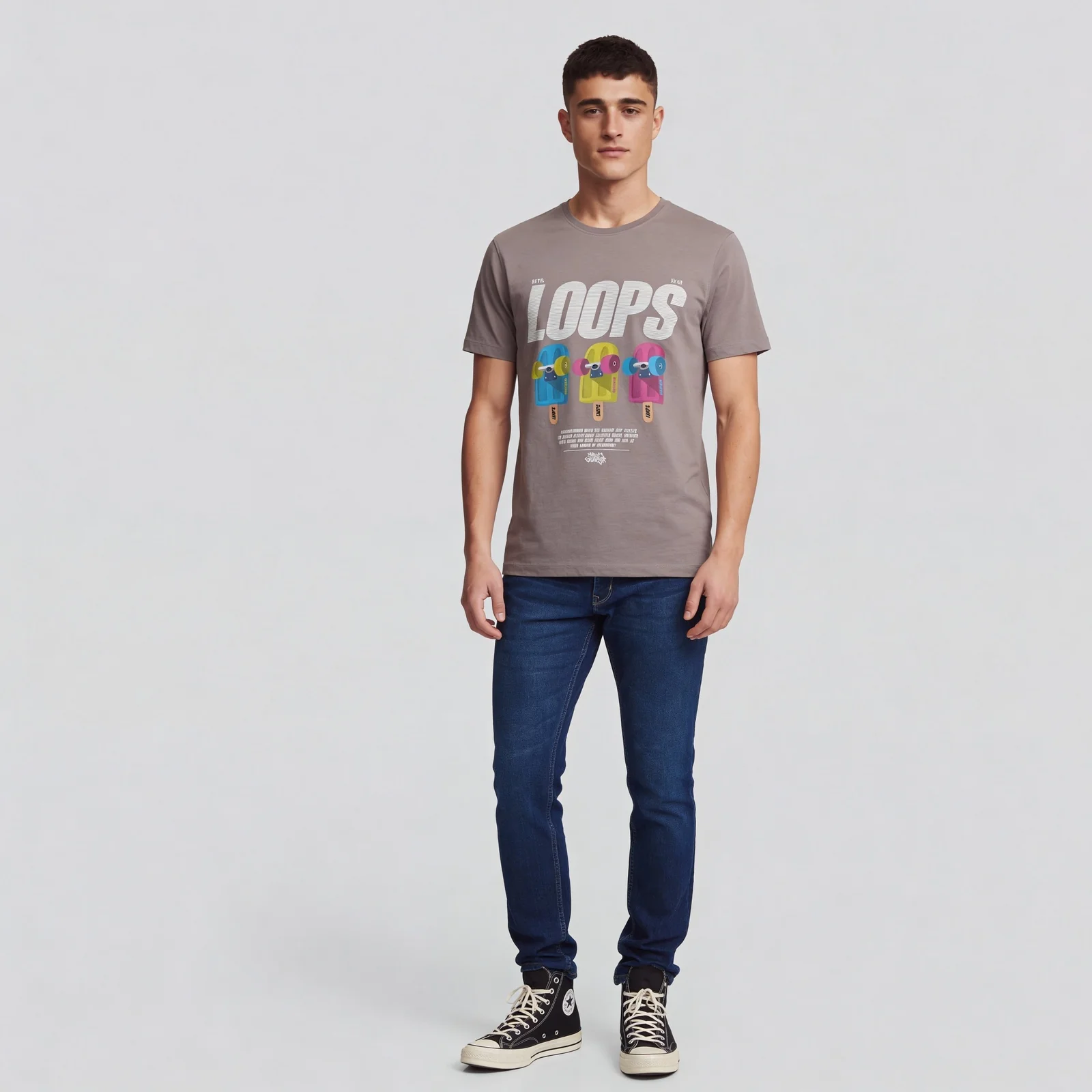 Cotton Crew Neck Graphitee