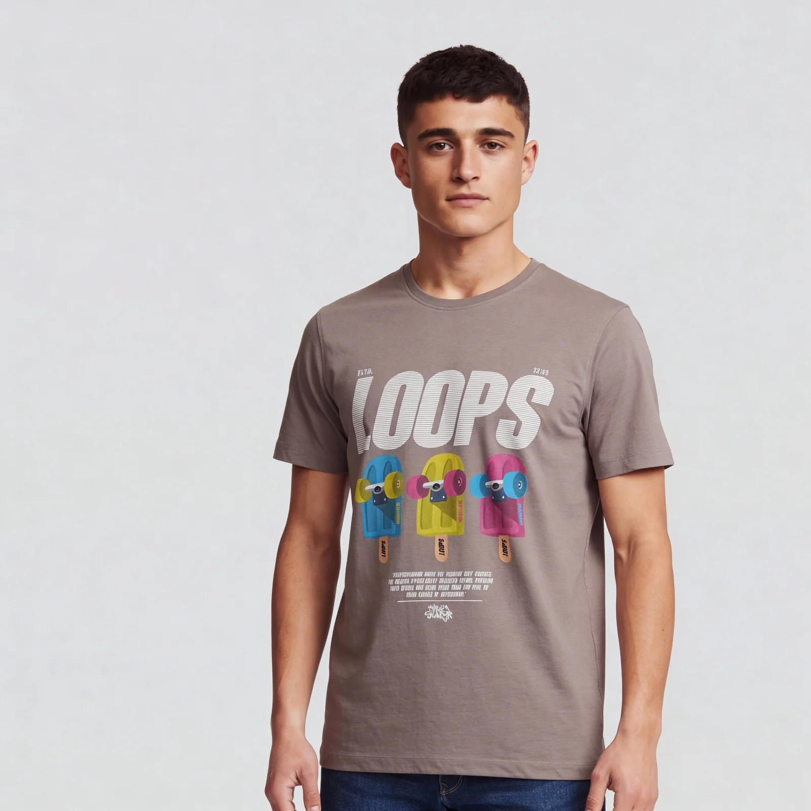 Cotton Crew Neck Graphitee - Image 2