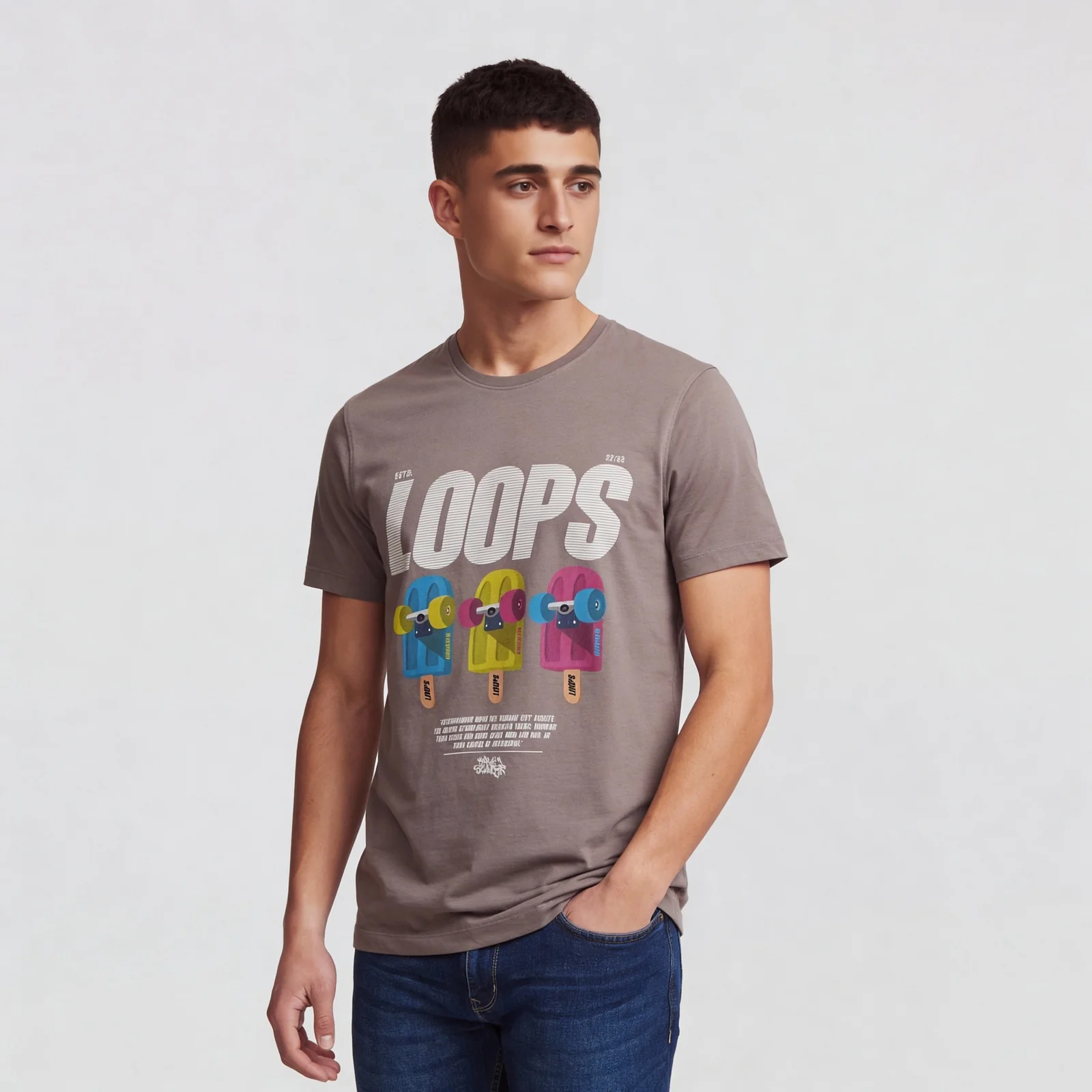 Cotton Crew Neck Graphitee - Image 5