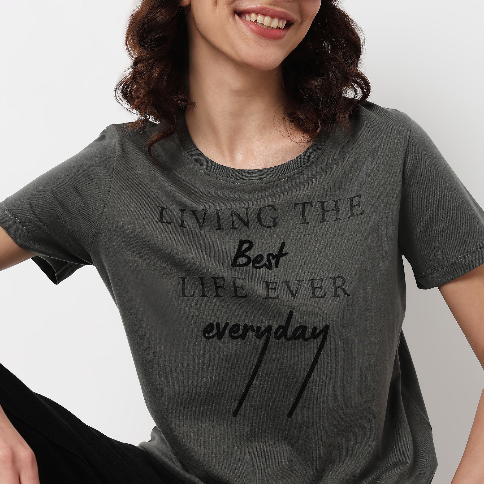 Cotton Crew Neck Graphitee - Image 4