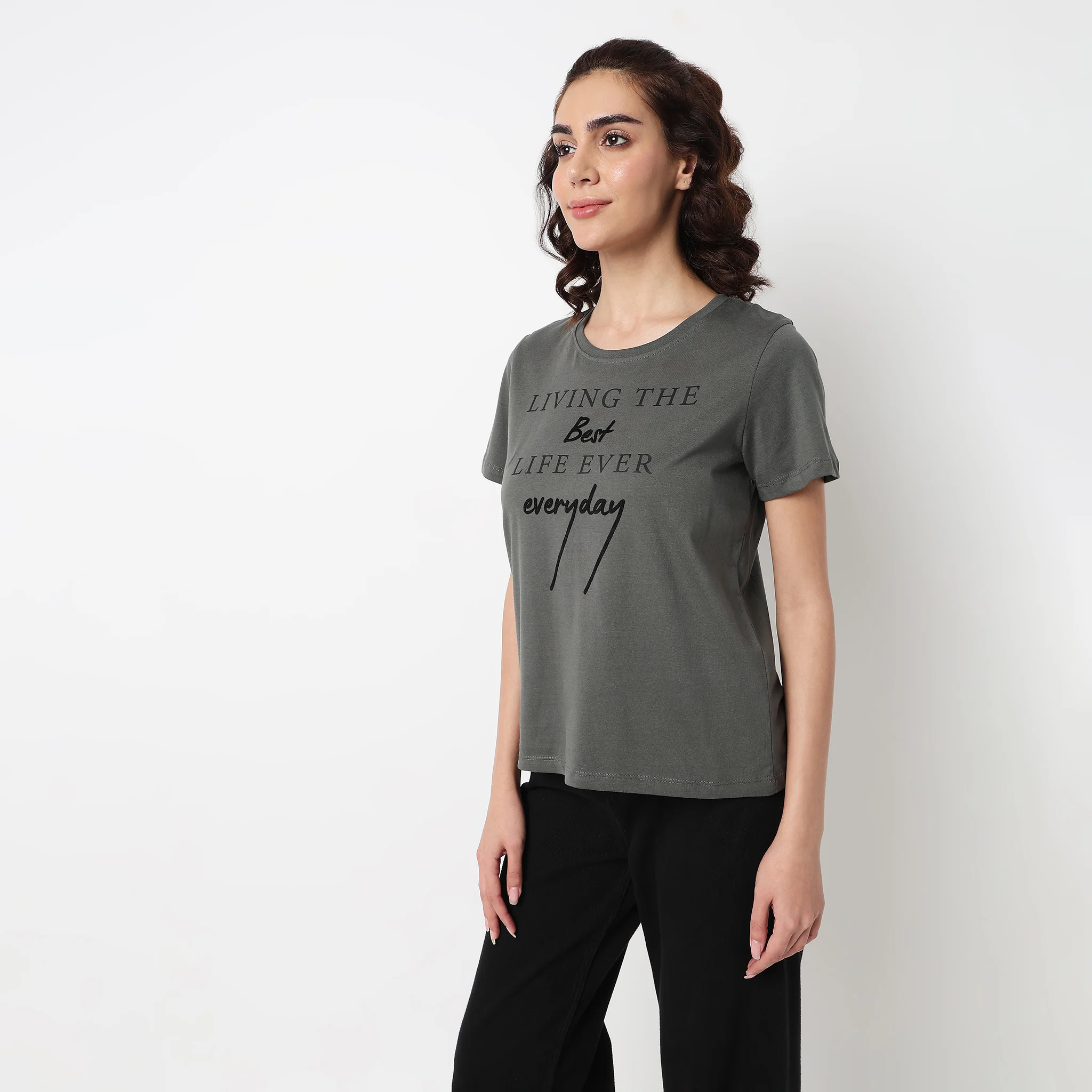 Cotton Crew Neck Graphitee - Image 5