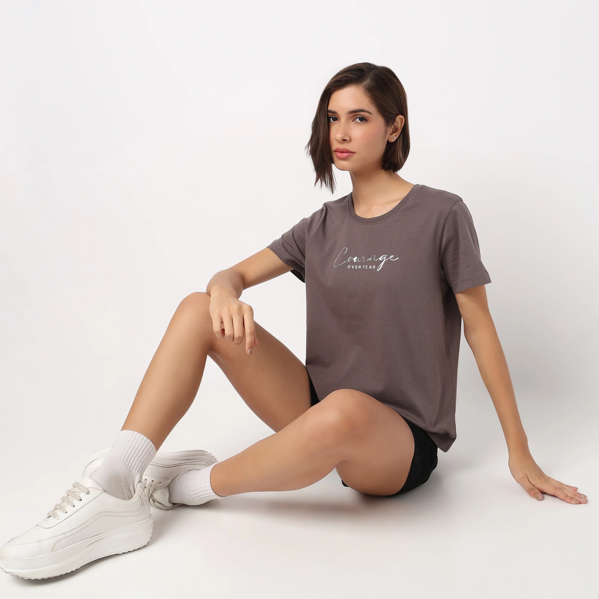 Cotton Crew Neck Graphitee