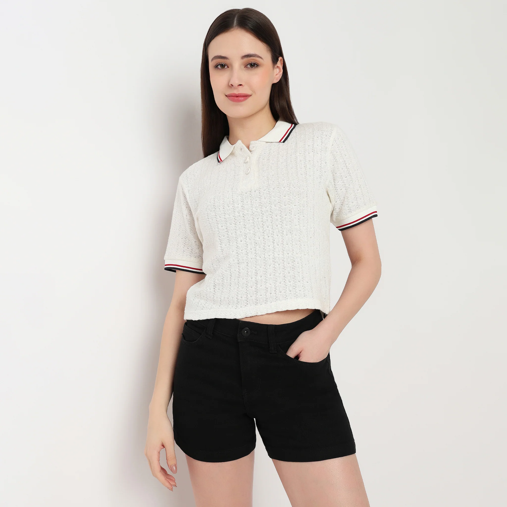 Cotton Crop Polo T-Shirt - Image 2