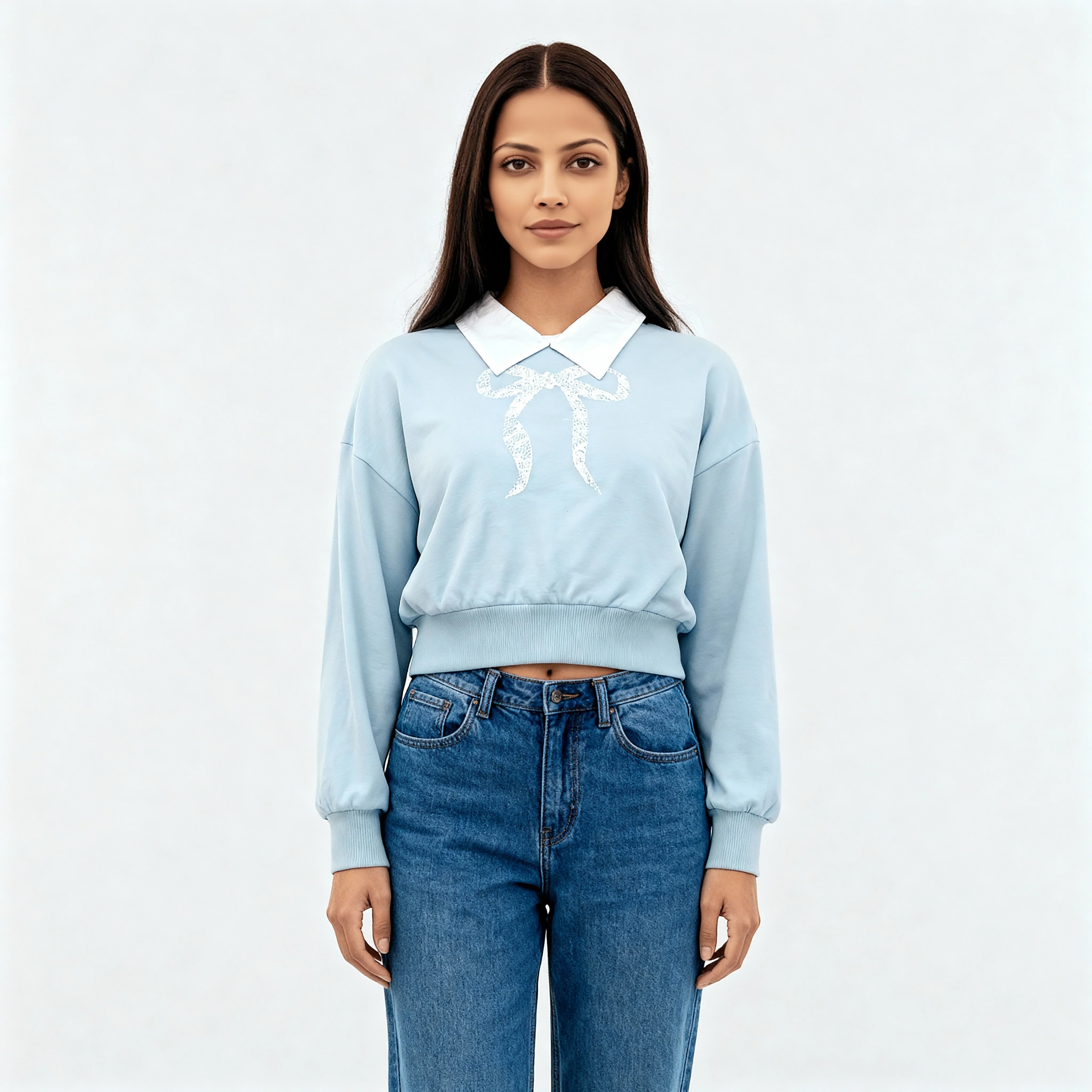 Cotton Cropped Boxy Sweat Tee - Image 2