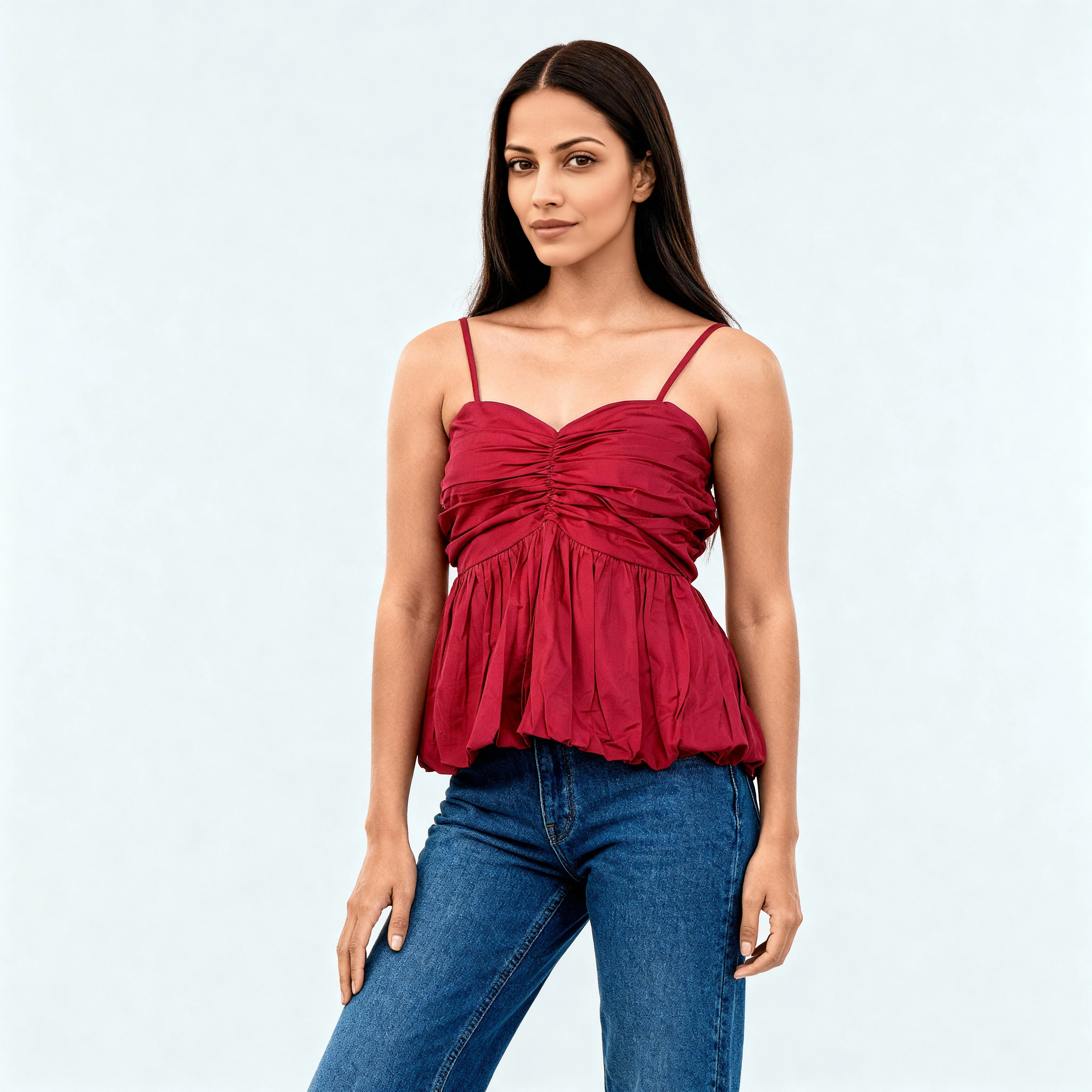 Cotton Cropped Bubble Top - Image 2