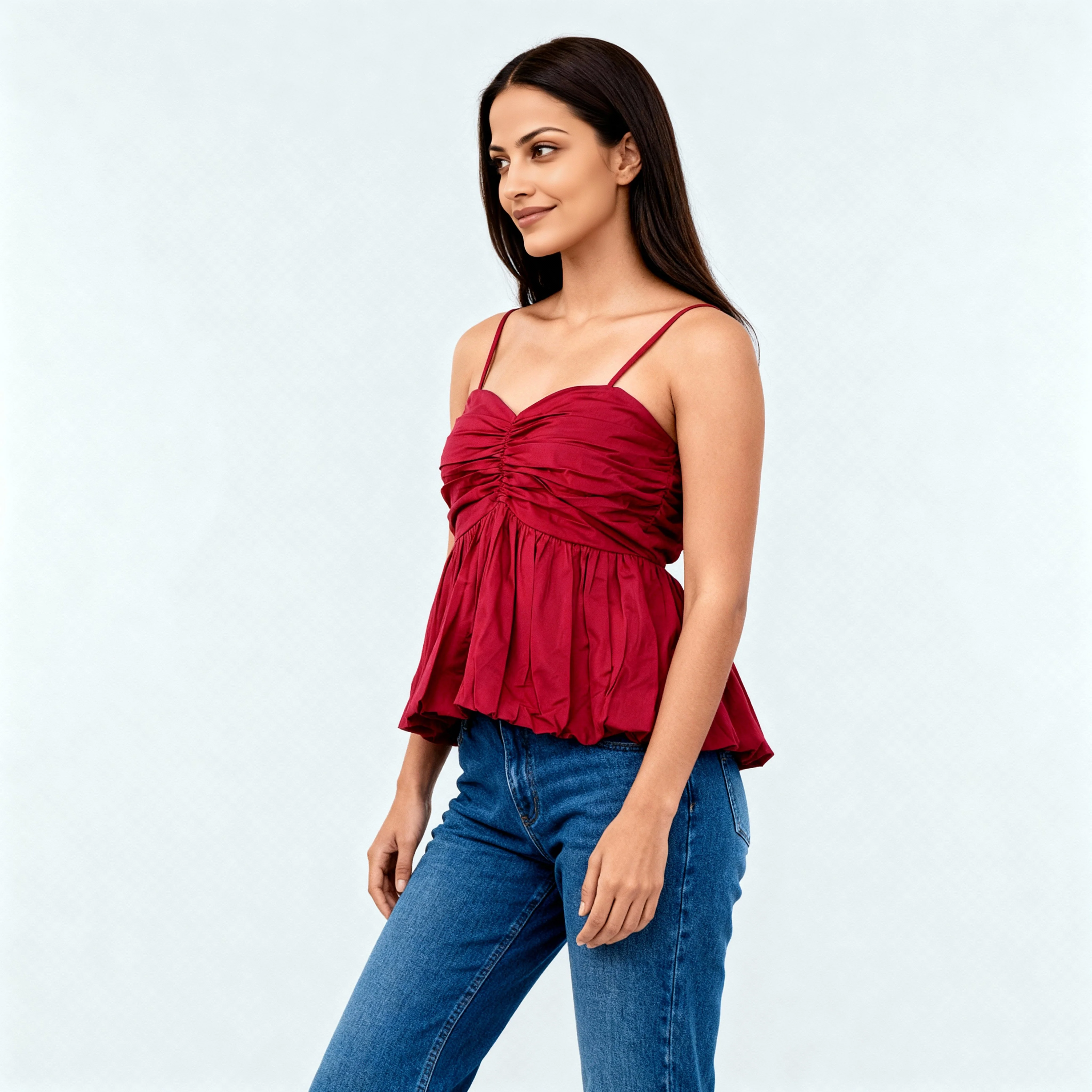 Cotton Cropped Bubble Top - Image 5