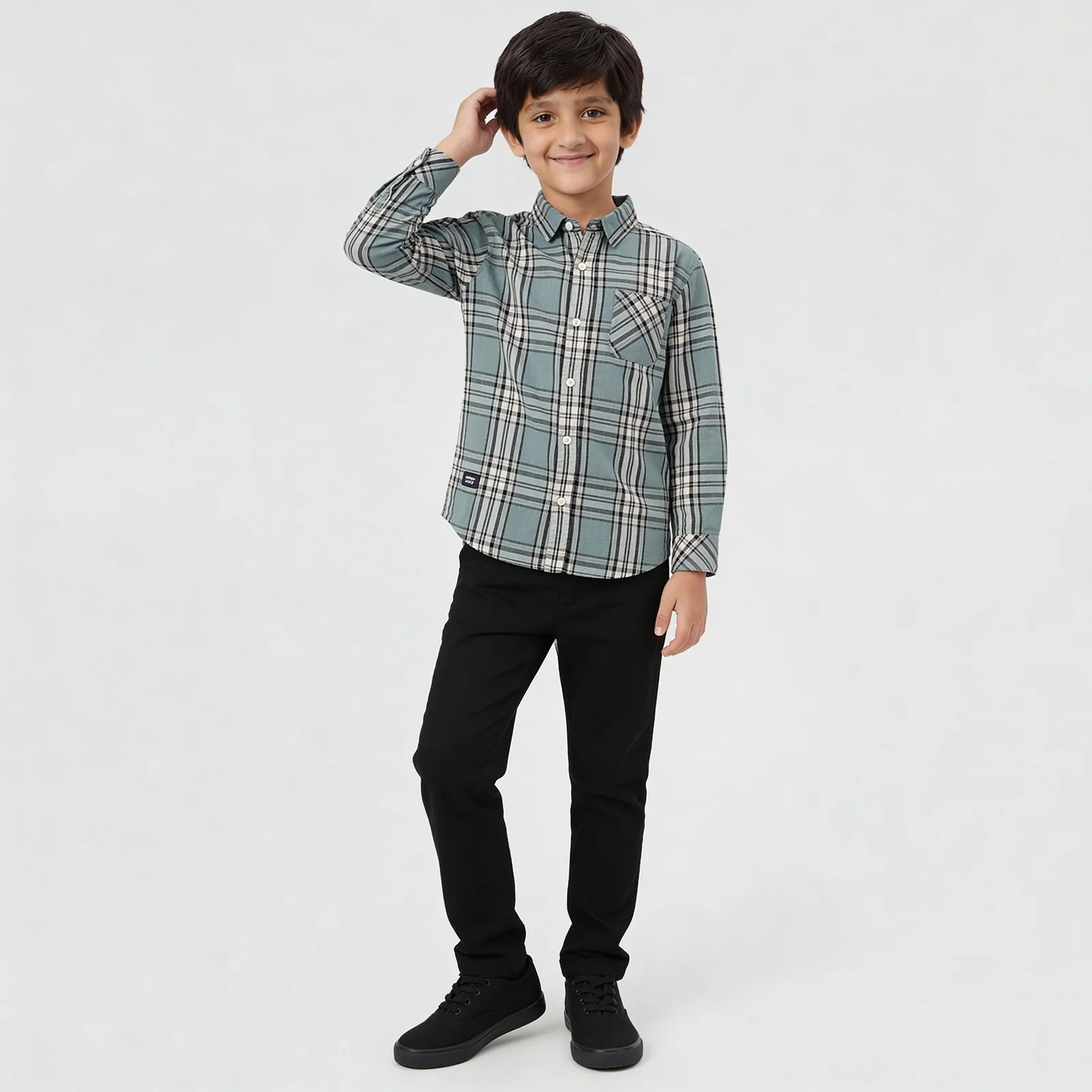 Boys Cotton Chekered Shirt