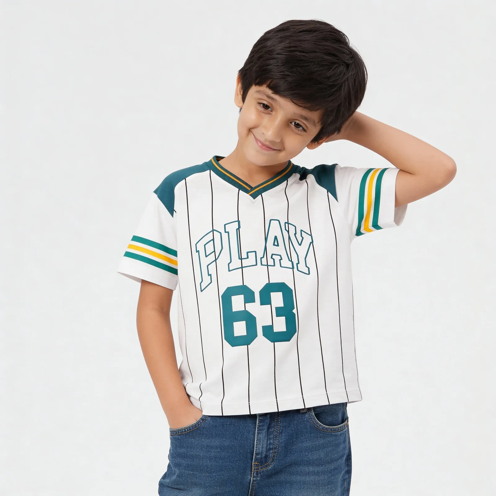 Boys Cotton Cut And Sew Crew Neck T-Shirt - Image 2