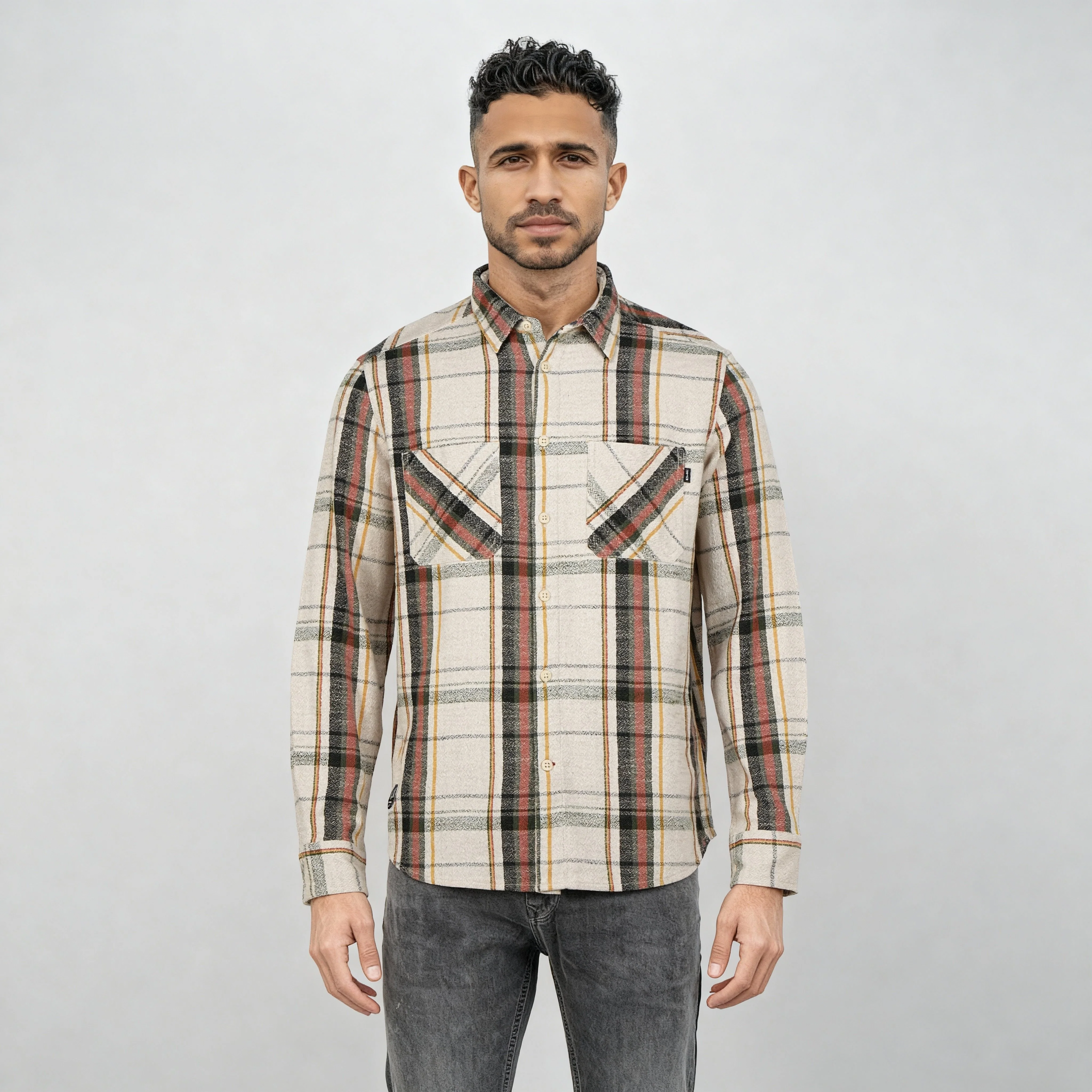 Cotton Double Pocket Checkered Lumber Jack Shirt - Image 2