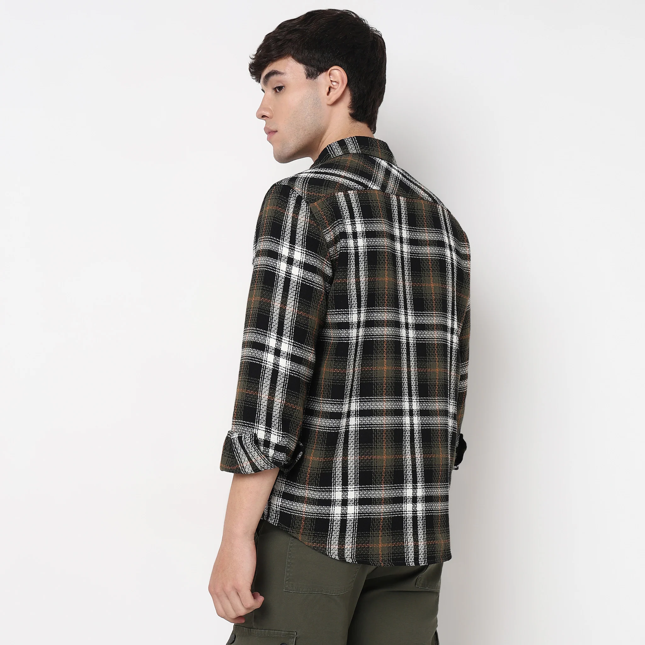Cotton Double Pocket Checkered Shirt - Image 3
