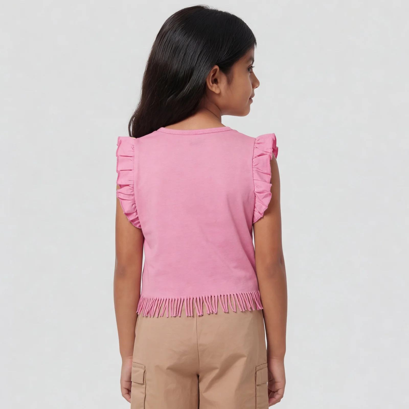 Girls Embellished Ruffle Sleeve T-Shirt - Image 5