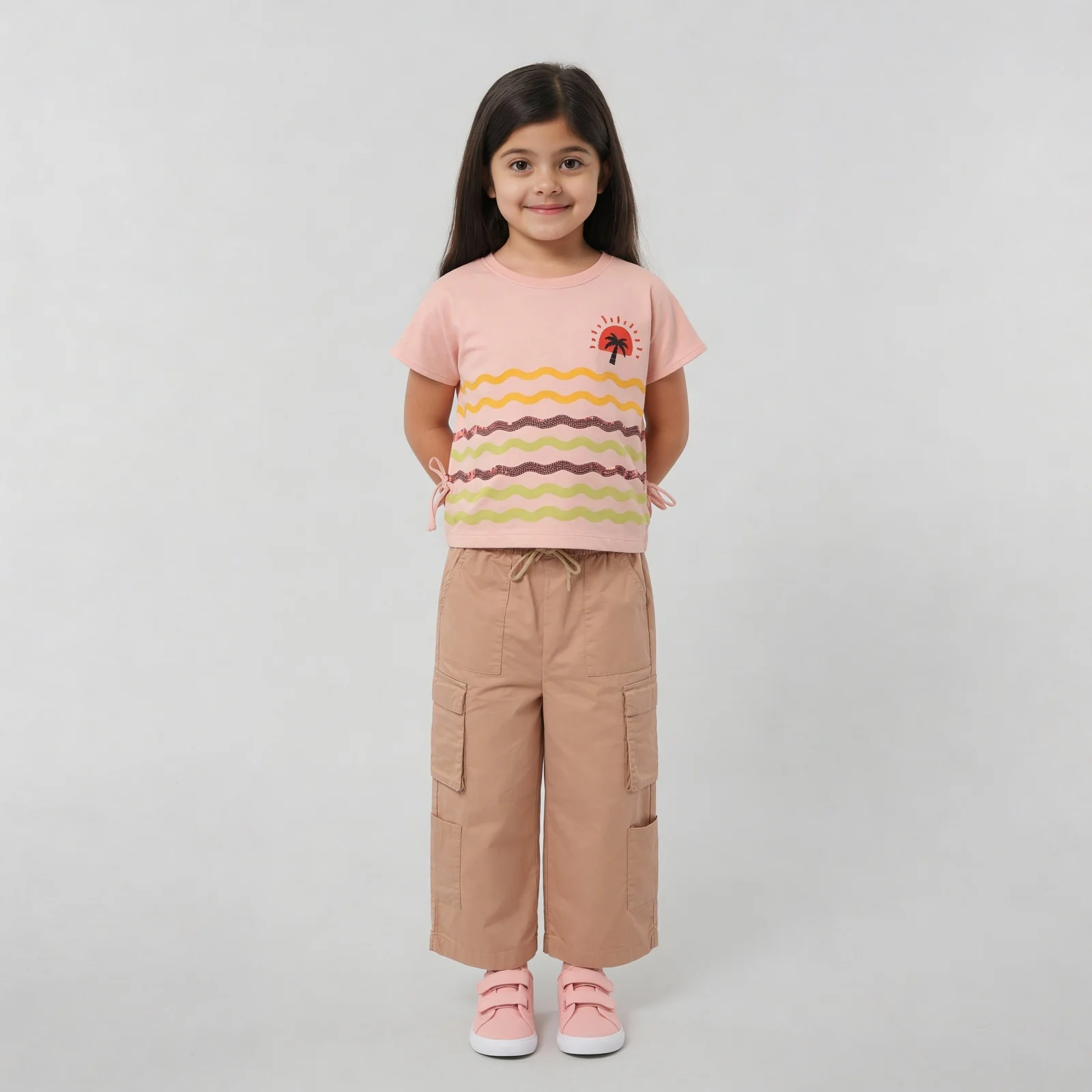Girls Crew Neck Embellished T-Shirt