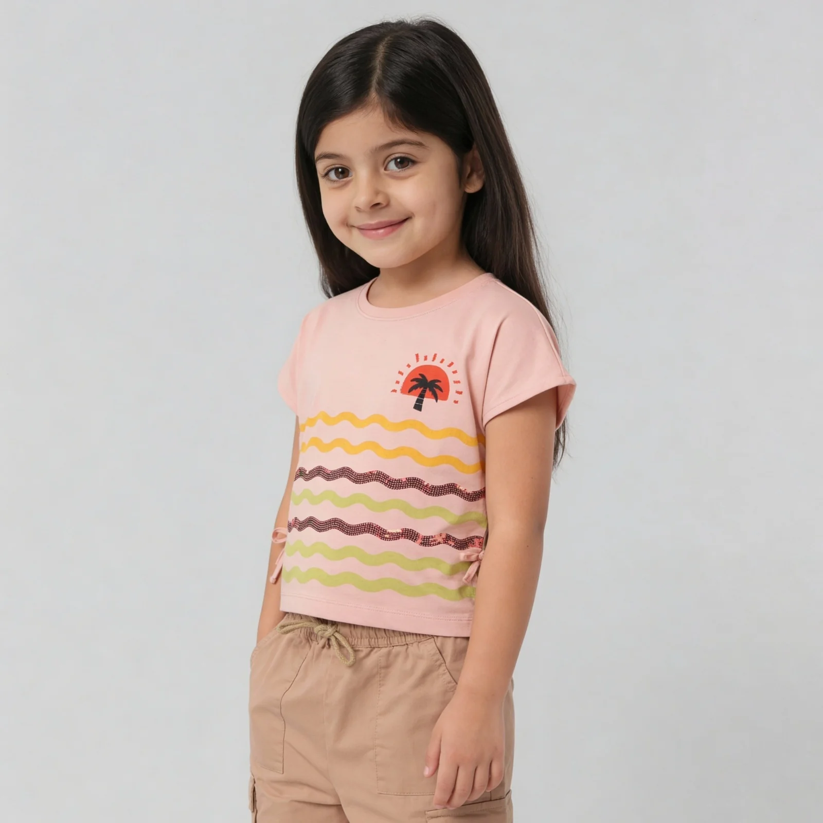 Girls Crew Neck Embellished T-Shirt - Image 4